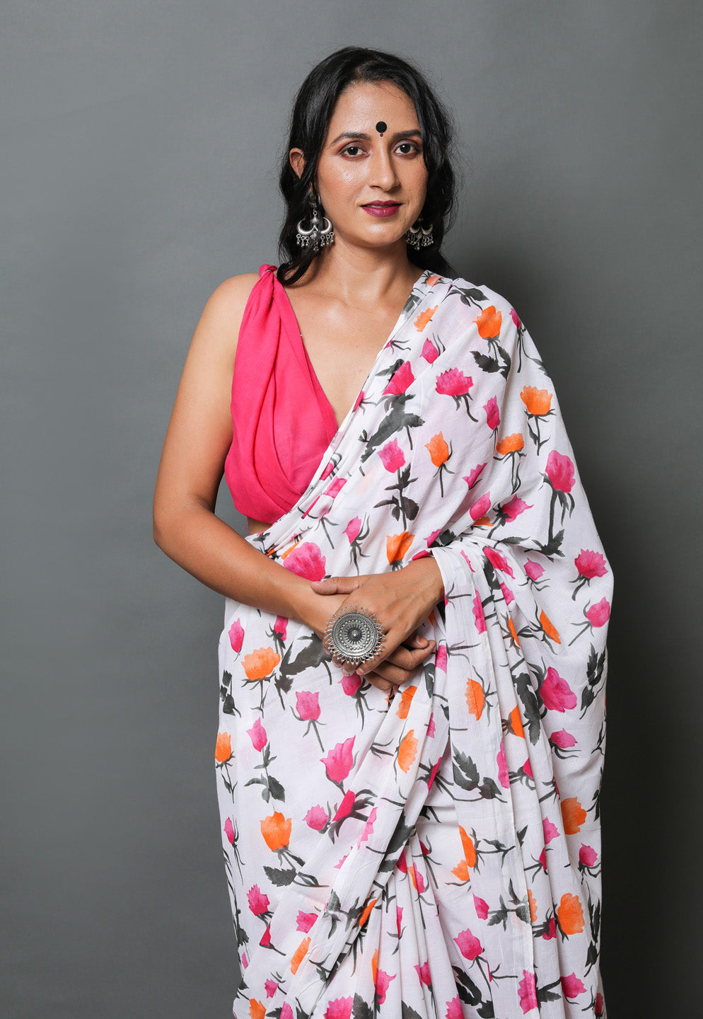 Cotton MulMul Multi Printed Sarees