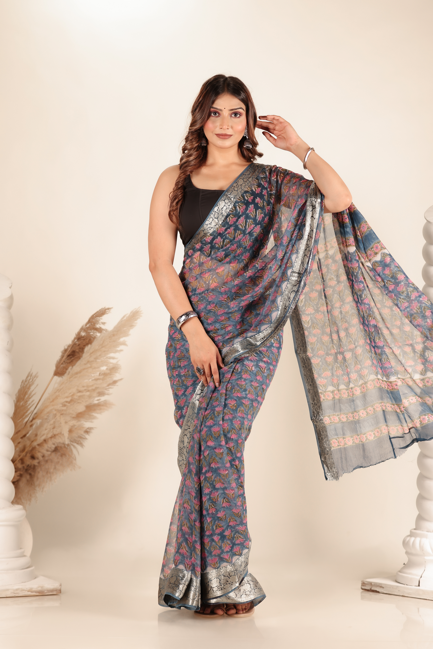 Premium Purple Chiffon Saree