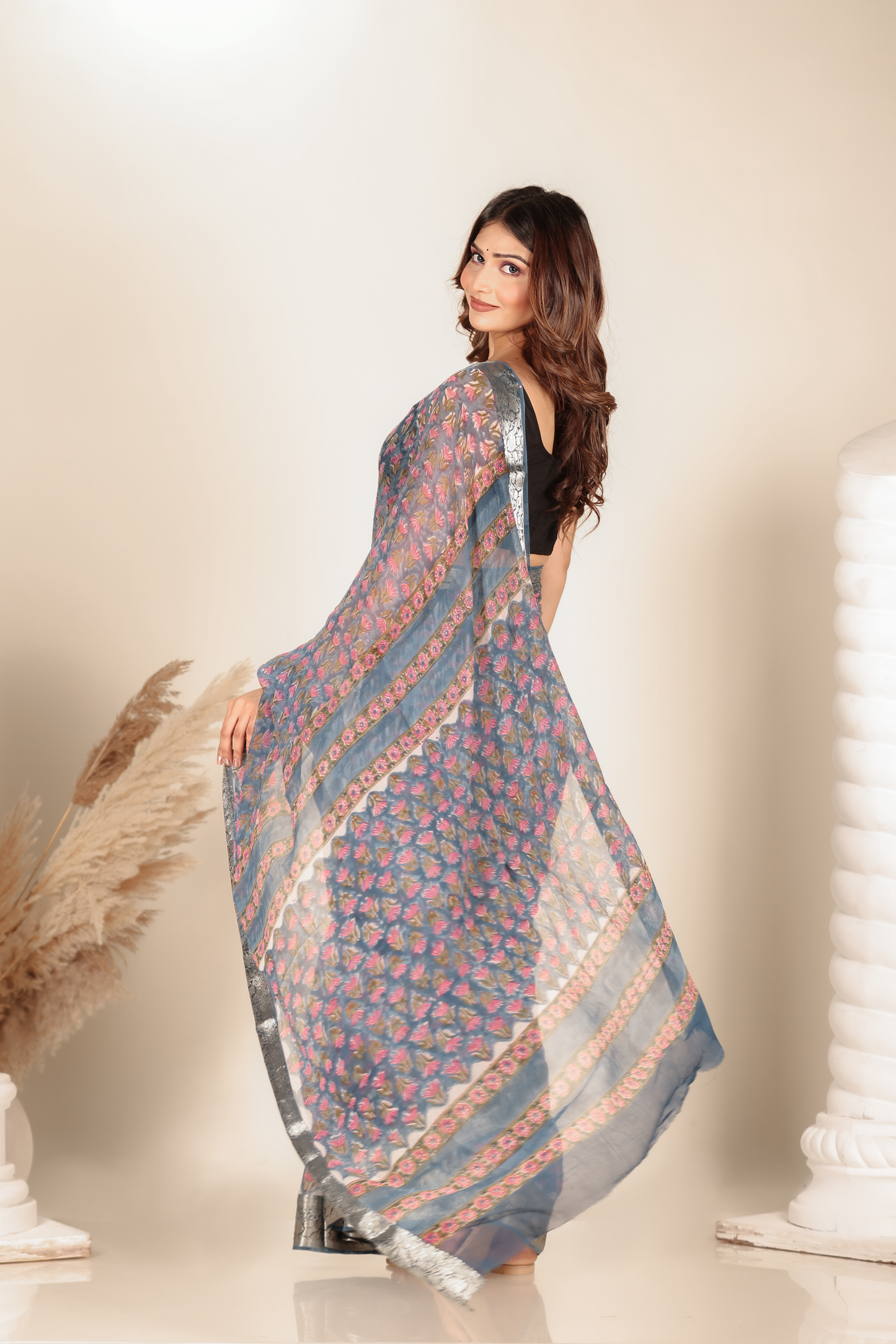 Premium Purple Chiffon Saree