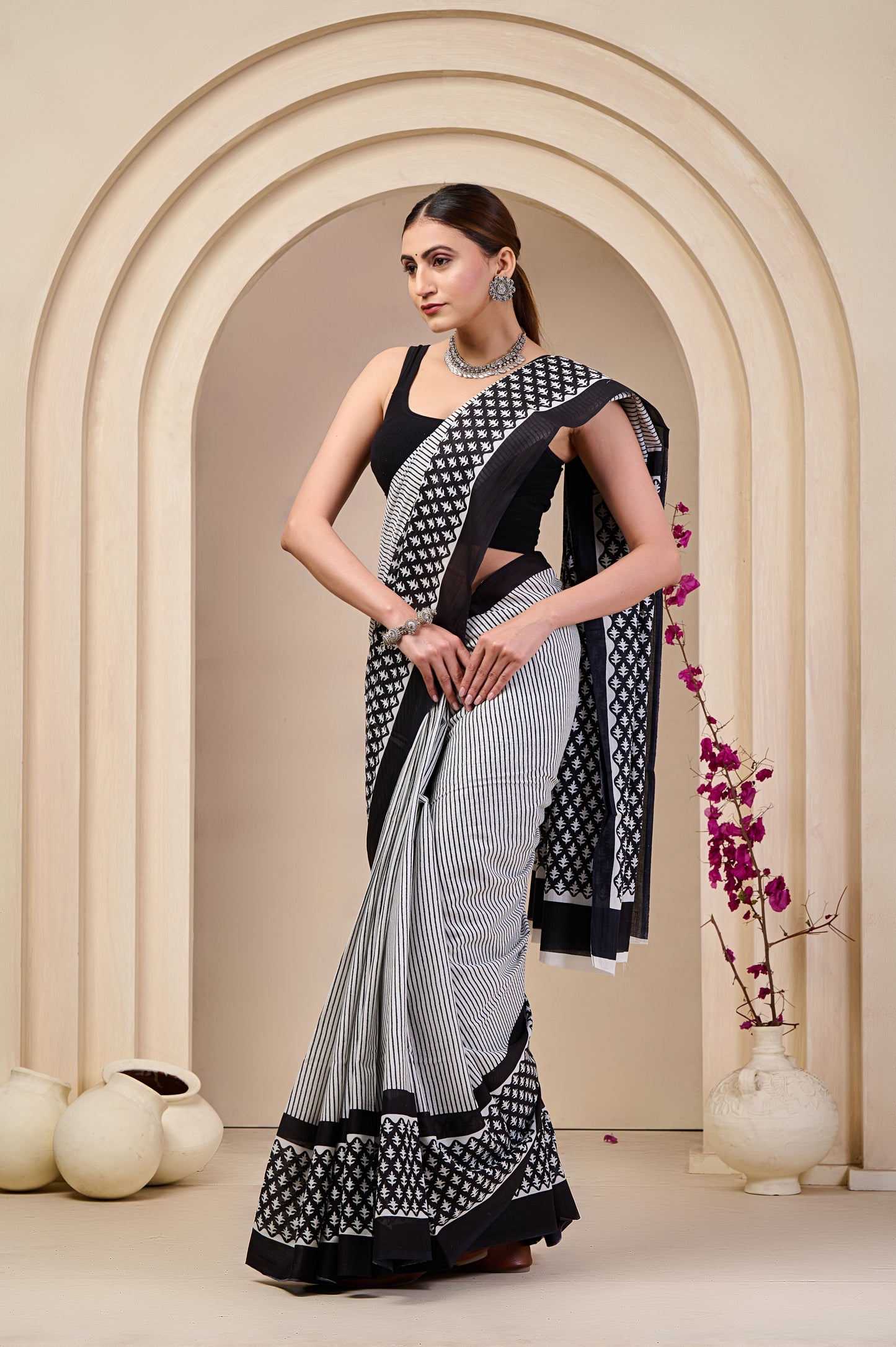 Printed Cotton MulMul Saree