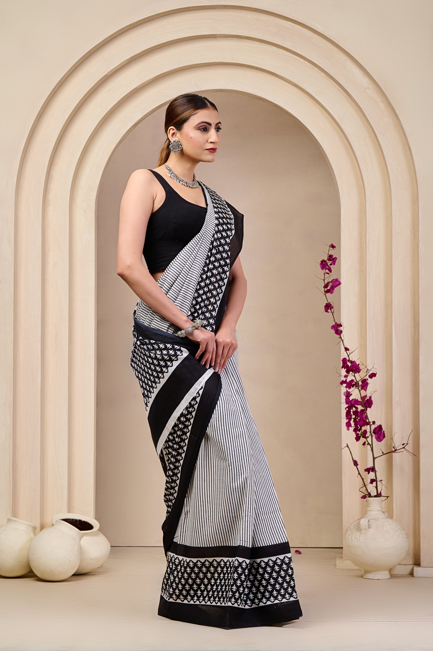Printed Cotton MulMul Saree