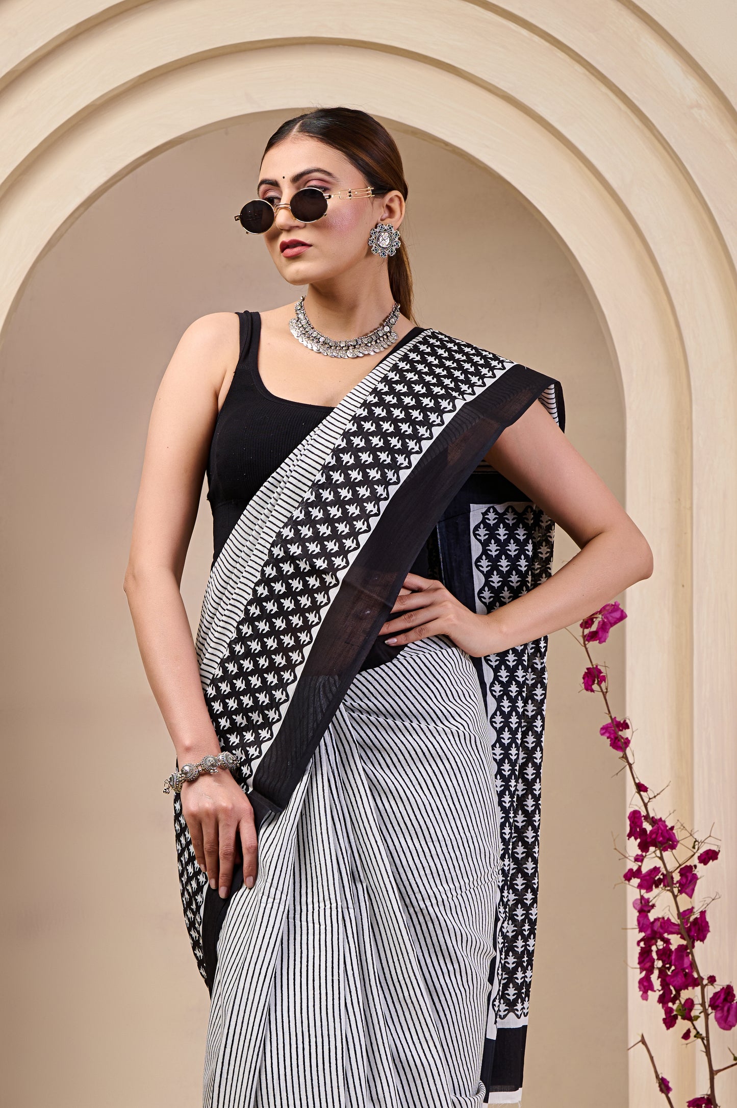 Printed Cotton MulMul Saree
