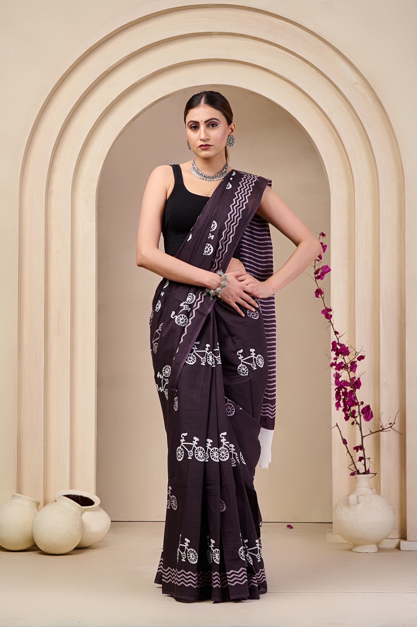Printed Cotton MulMul Saree