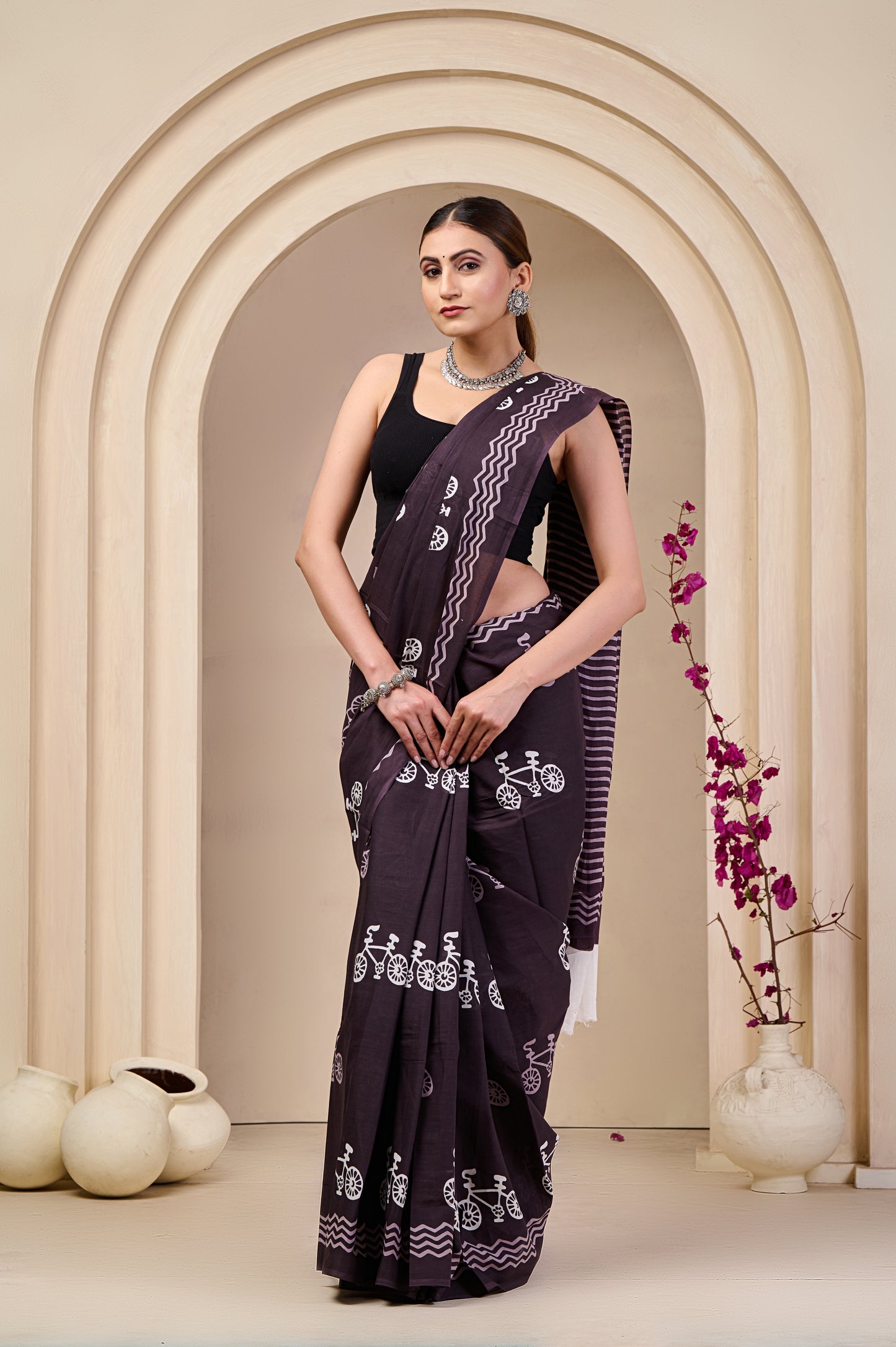 Printed Cotton MulMul Saree