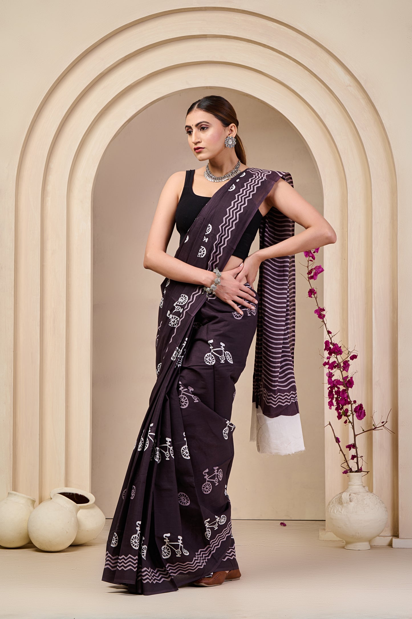 Printed Cotton MulMul Saree