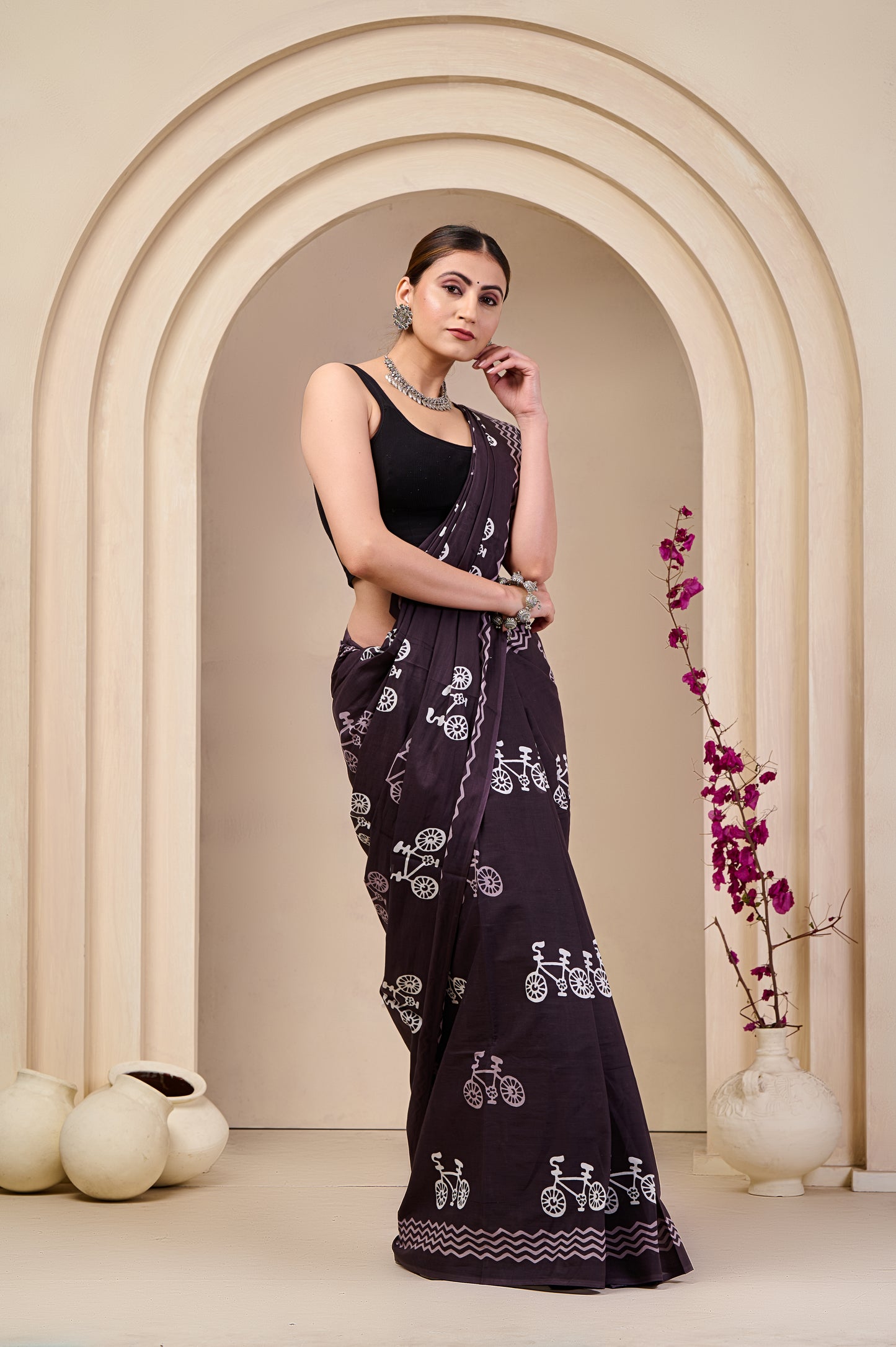 Printed Cotton MulMul Saree