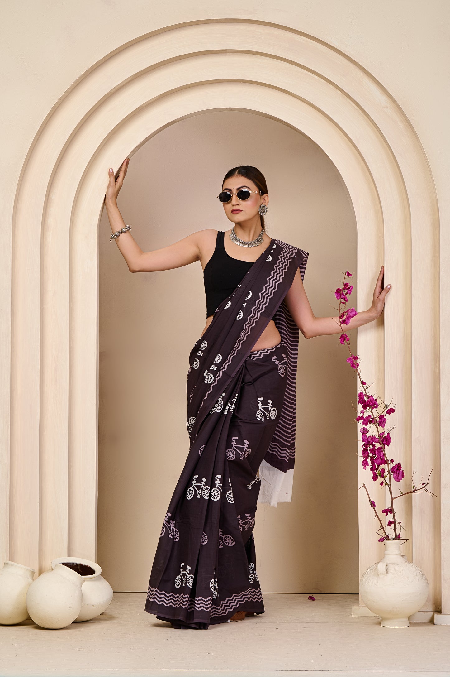 Printed Cotton MulMul Saree