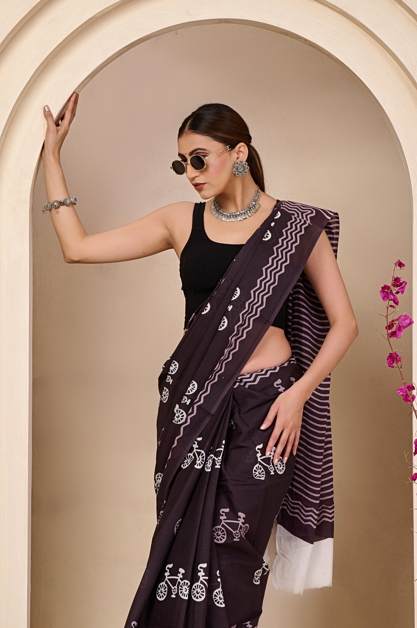 Printed Cotton MulMul Saree