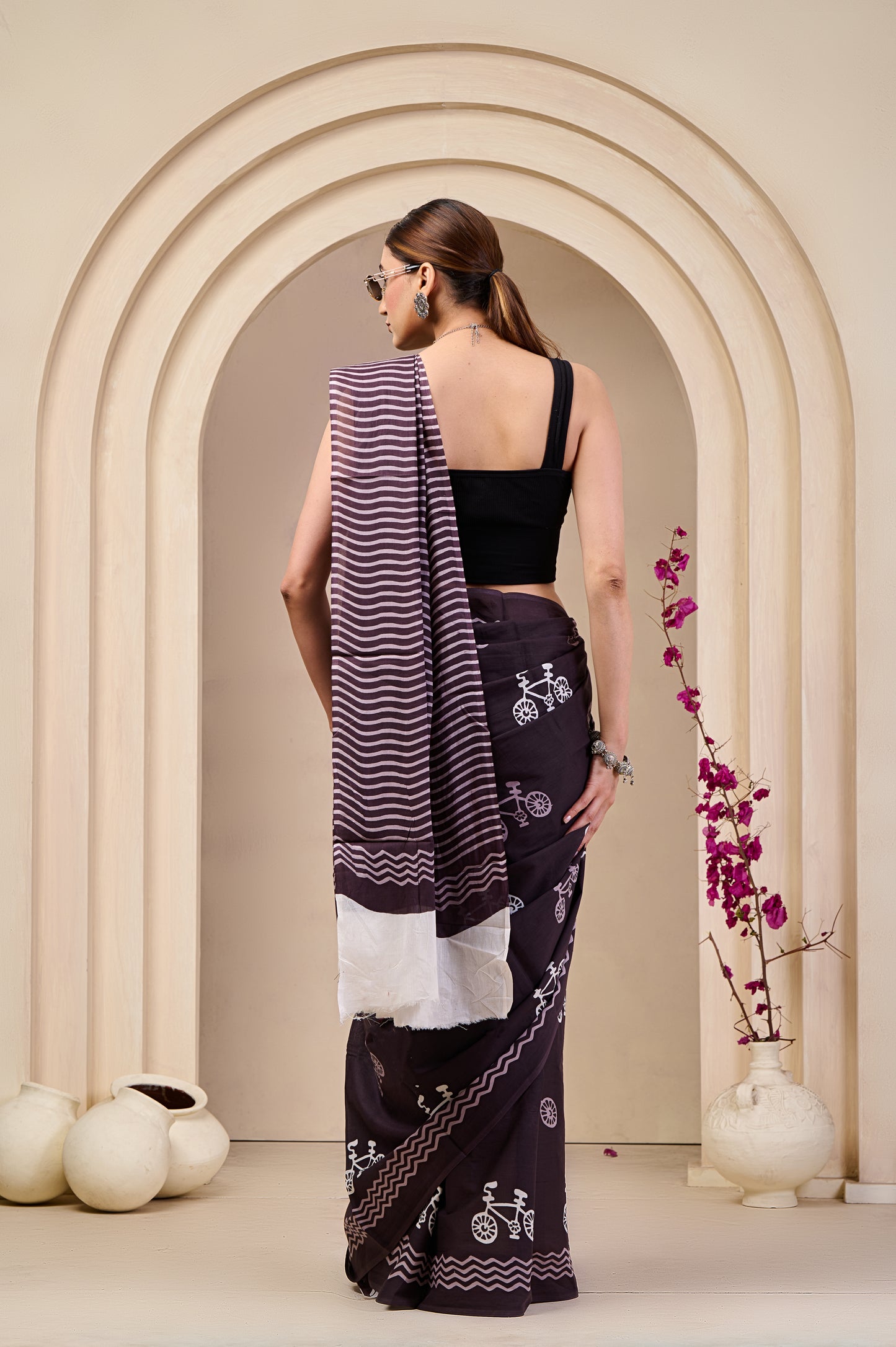 Printed Cotton MulMul Saree