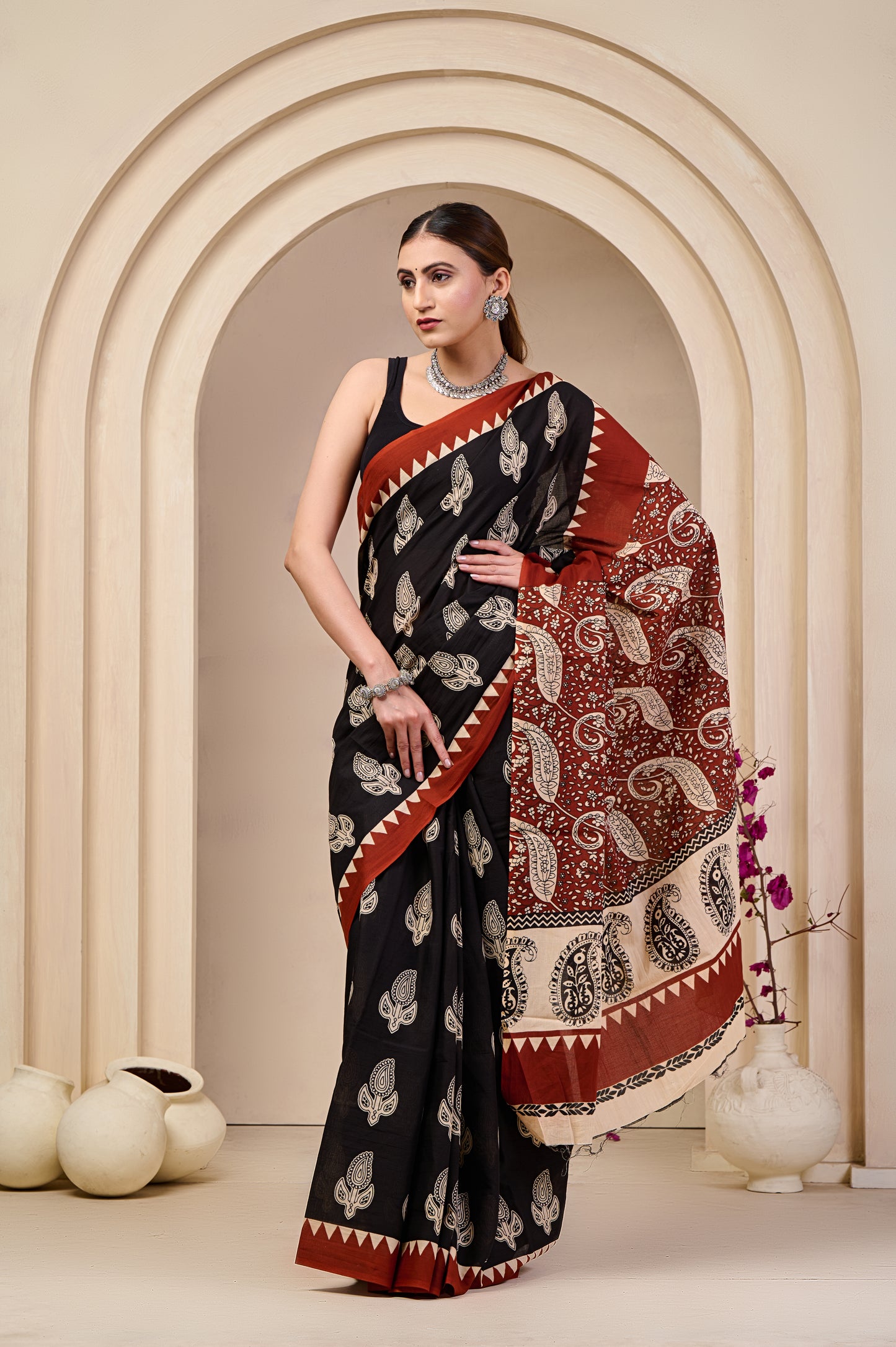 Printed Cotton MulMul Saree