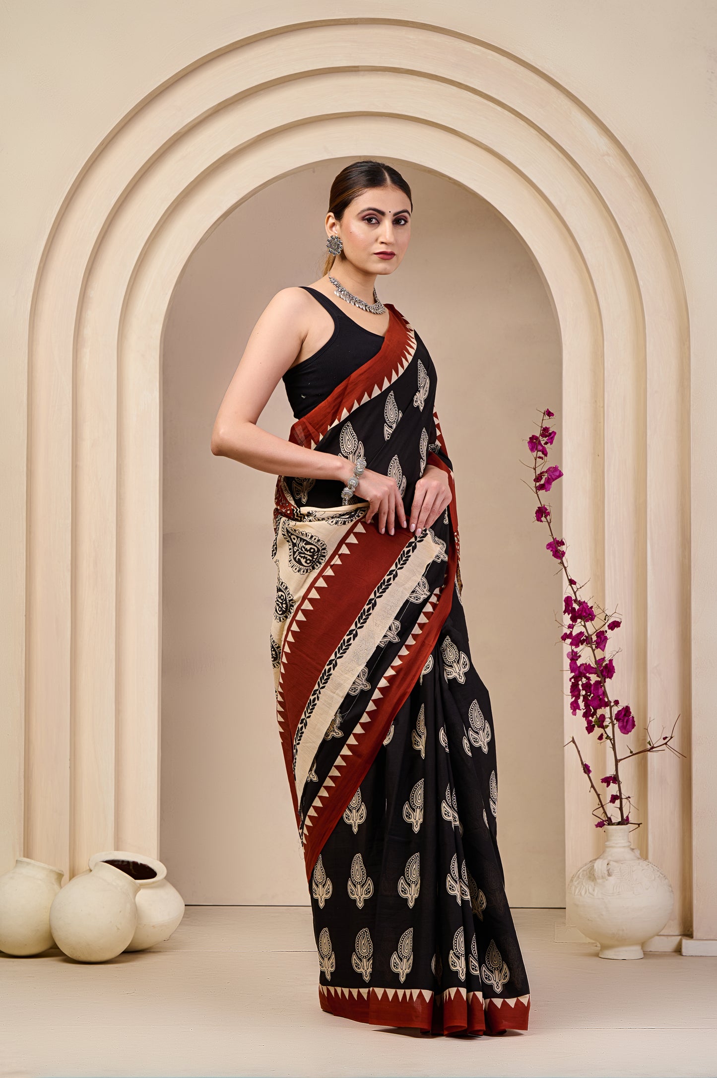 Printed Cotton MulMul Saree