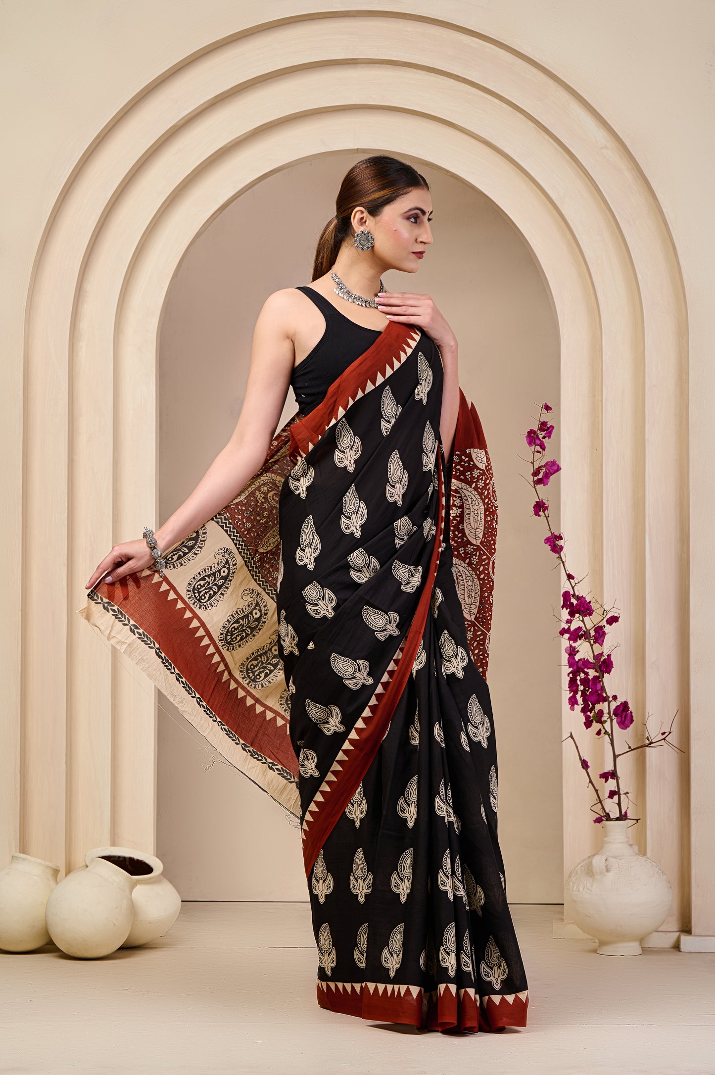 Printed Cotton MulMul Saree