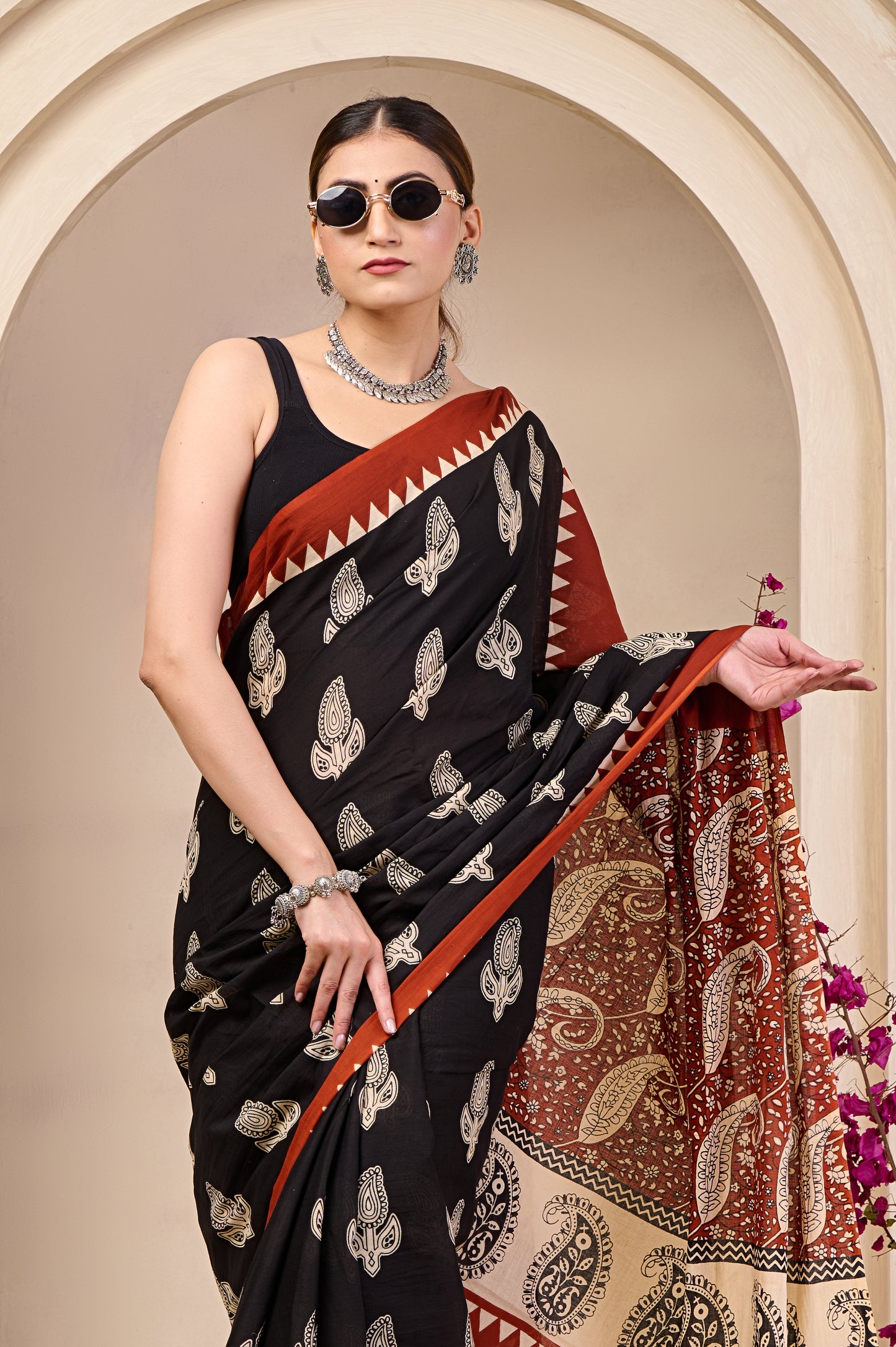 Printed Cotton MulMul Saree