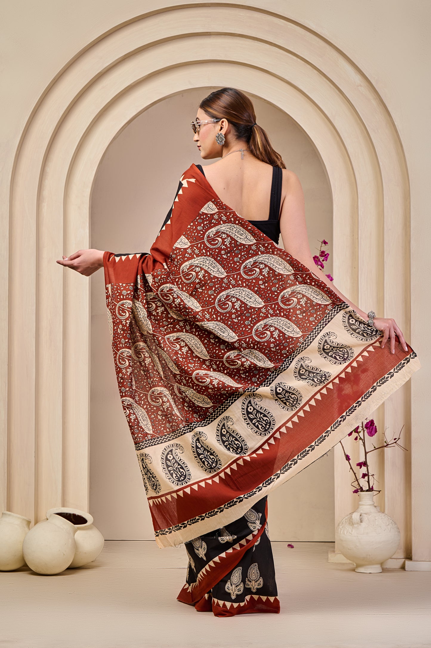 Printed Cotton MulMul Saree