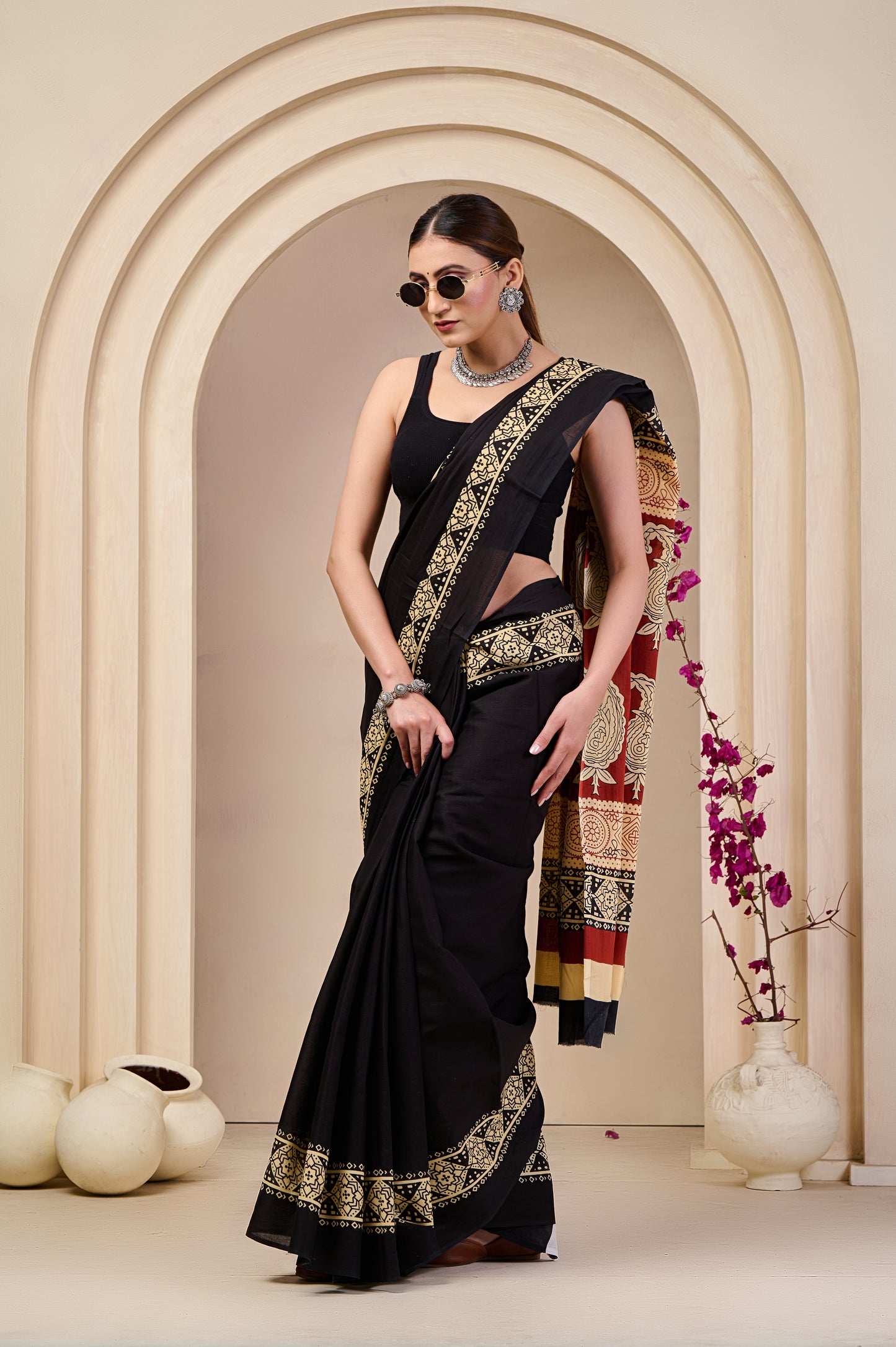 Printed Cotton MulMul Saree