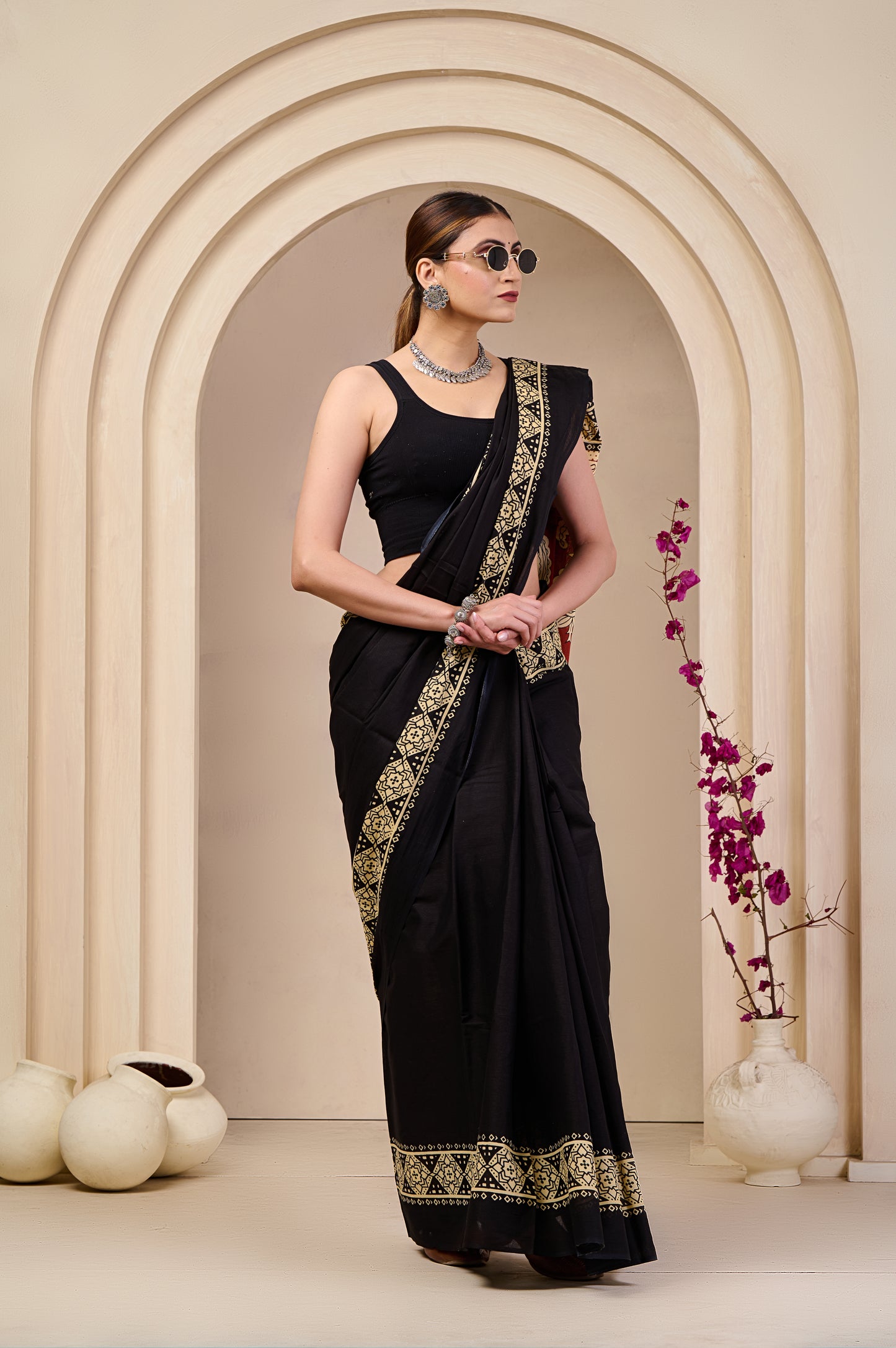 Printed Cotton MulMul Saree