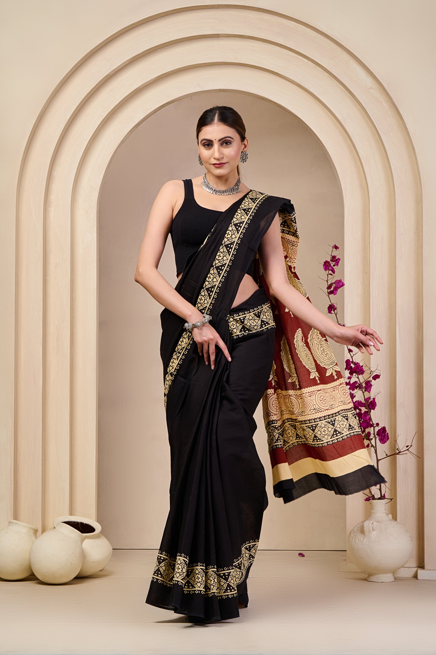 Printed Cotton MulMul Saree