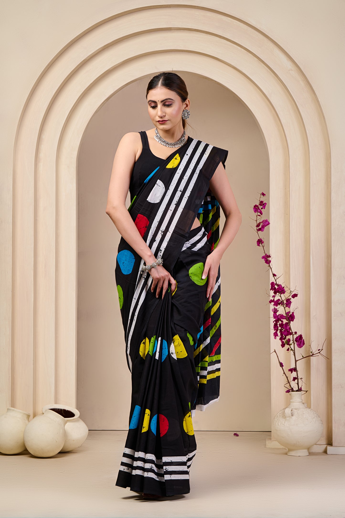 Printed Cotton MulMul Saree