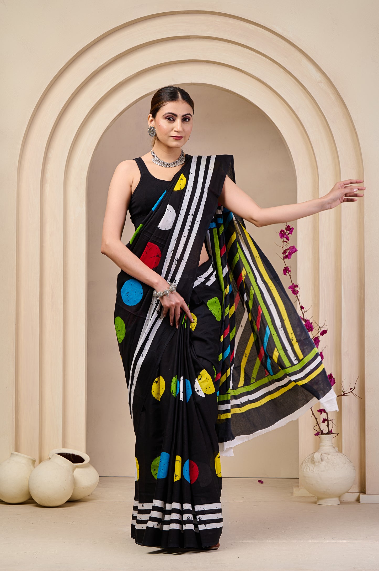 Printed Cotton MulMul Saree