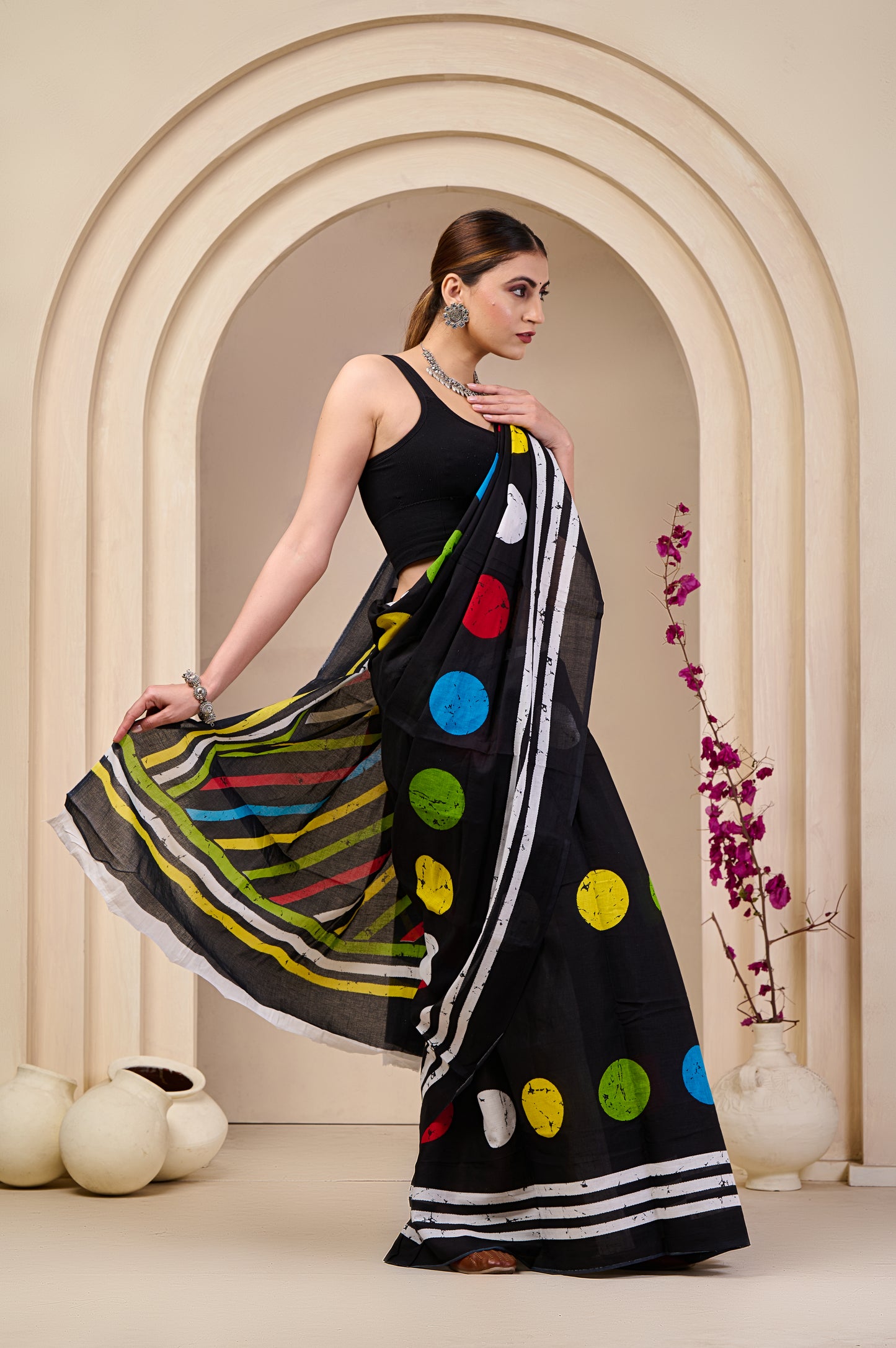 Printed Cotton MulMul Saree
