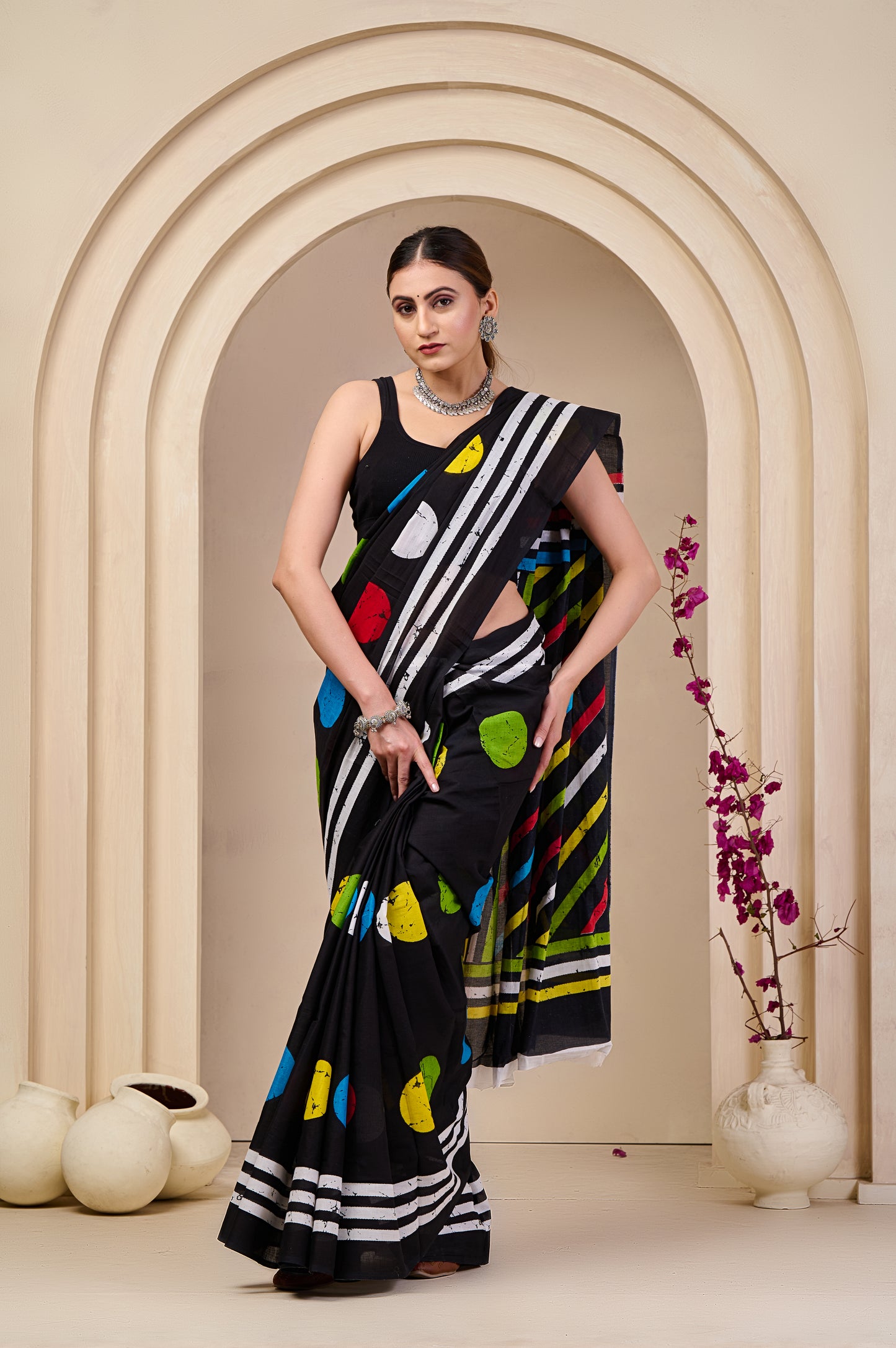 Printed Cotton MulMul Saree
