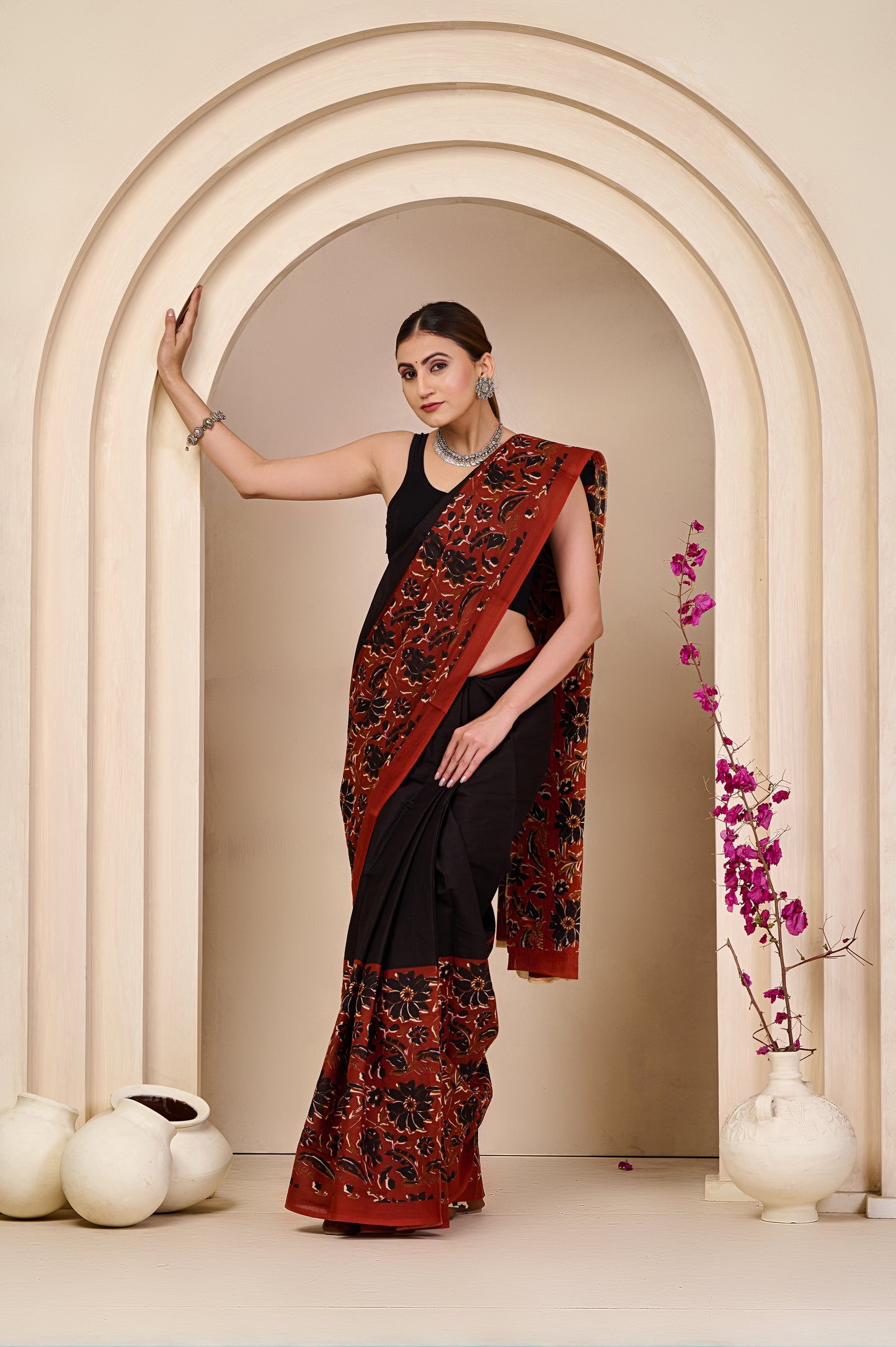 Printed Cotton MulMul Saree