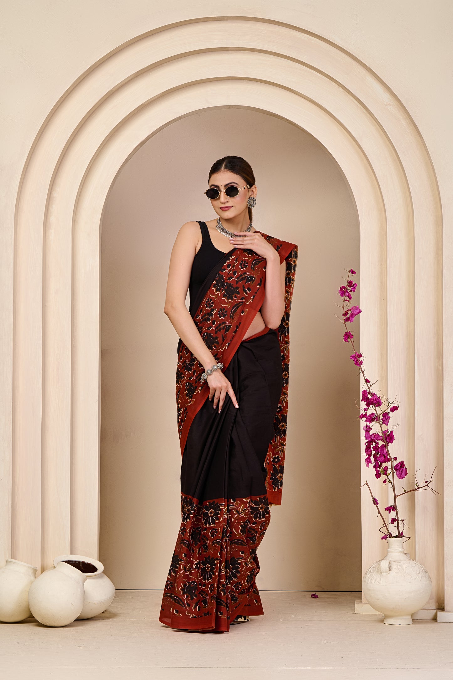 Printed Cotton MulMul Saree
