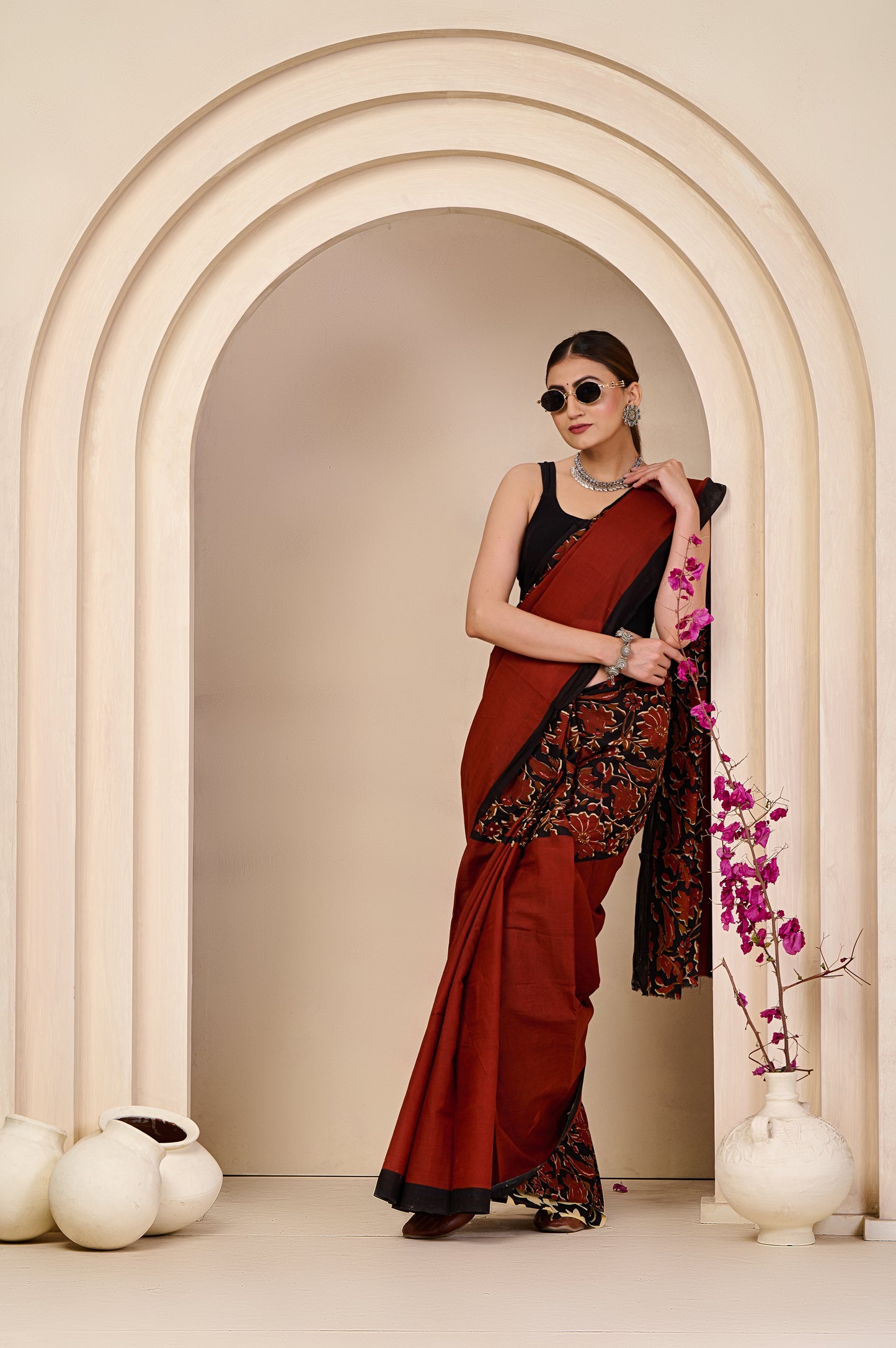 Printed Cotton MulMul Saree