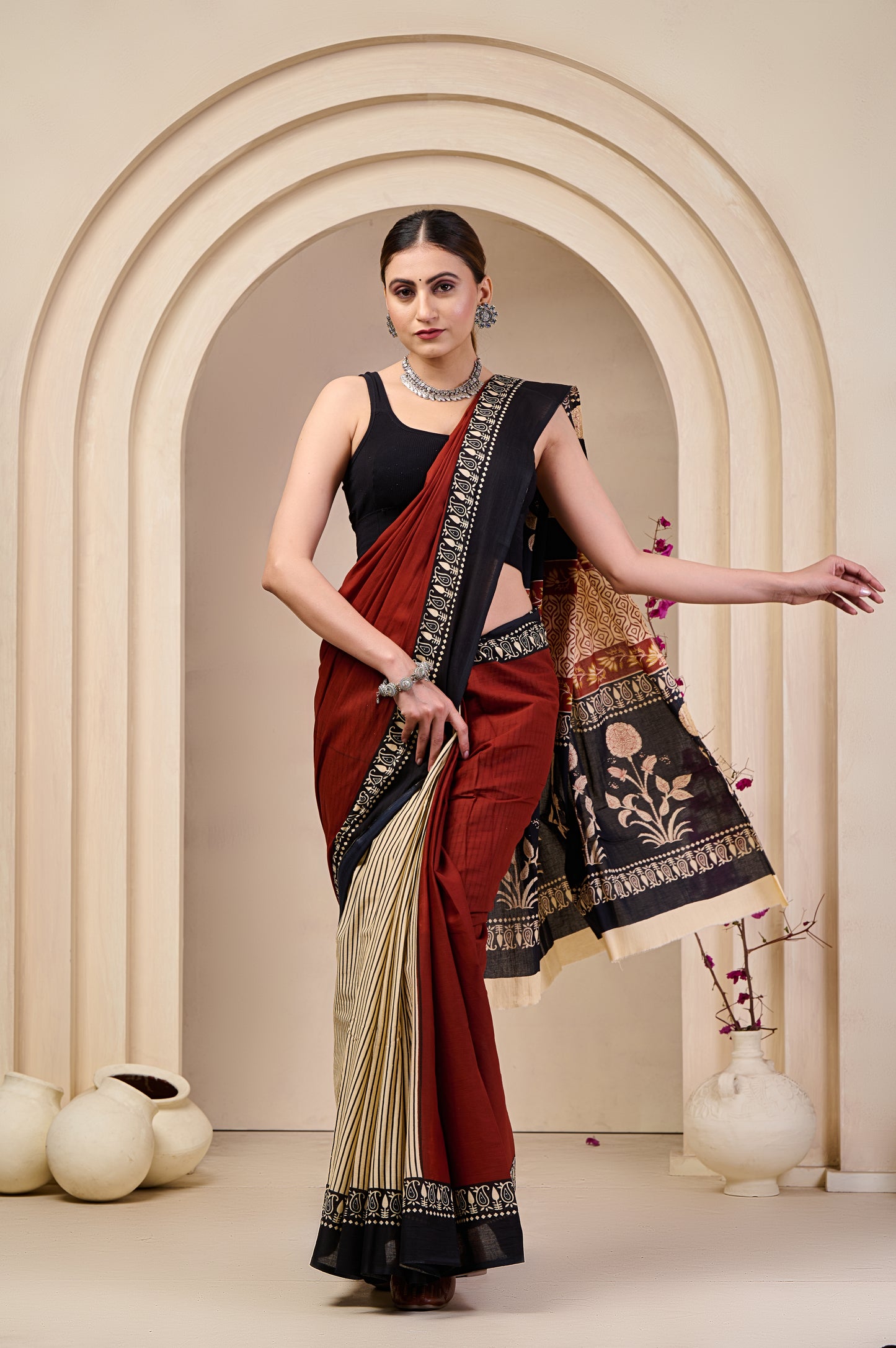 Printed Cotton MulMul Saree