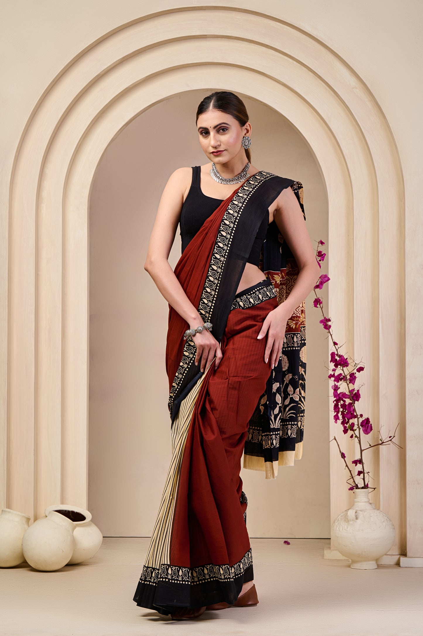 Printed Cotton MulMul Saree