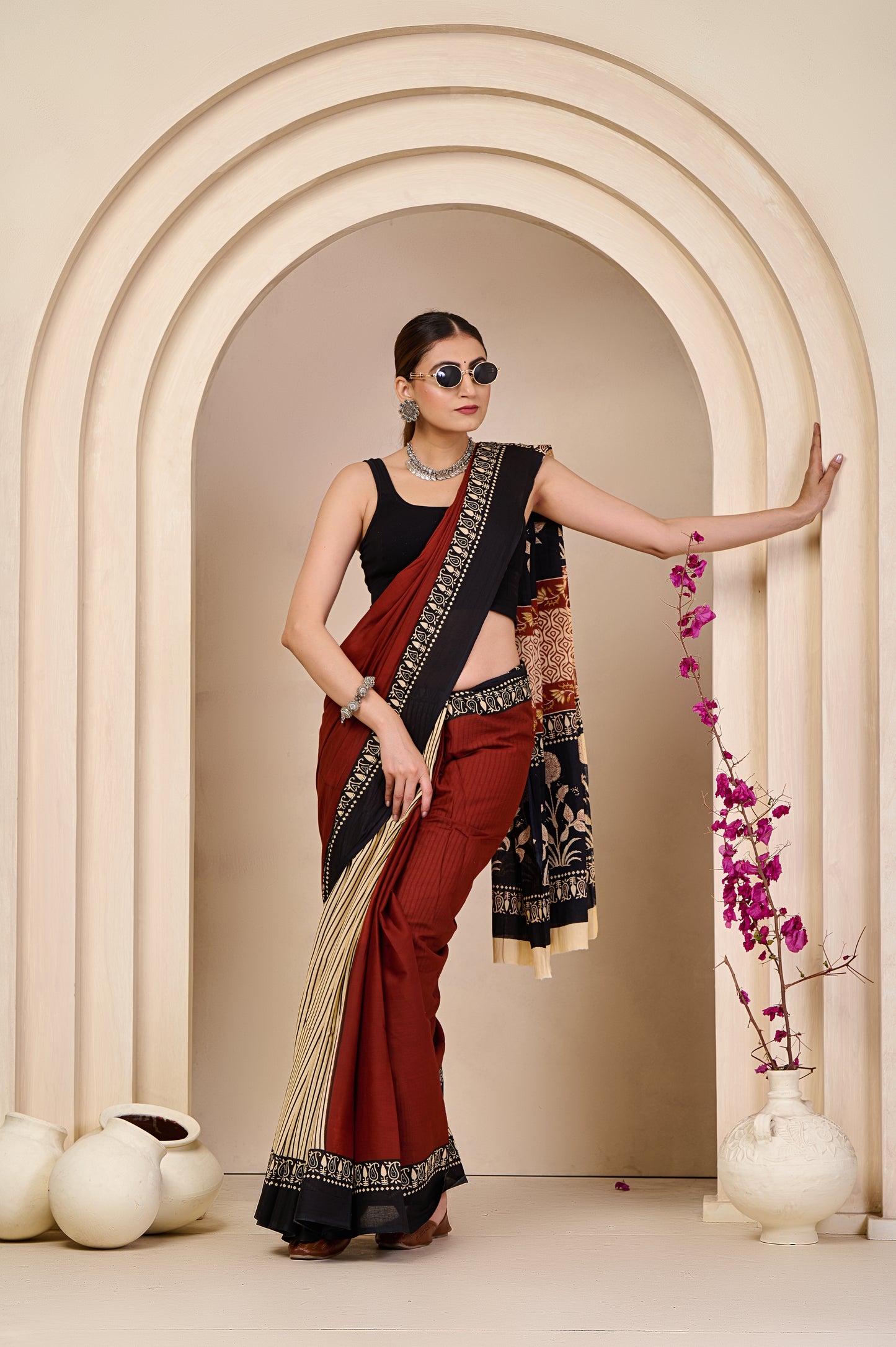 Printed Cotton MulMul Saree