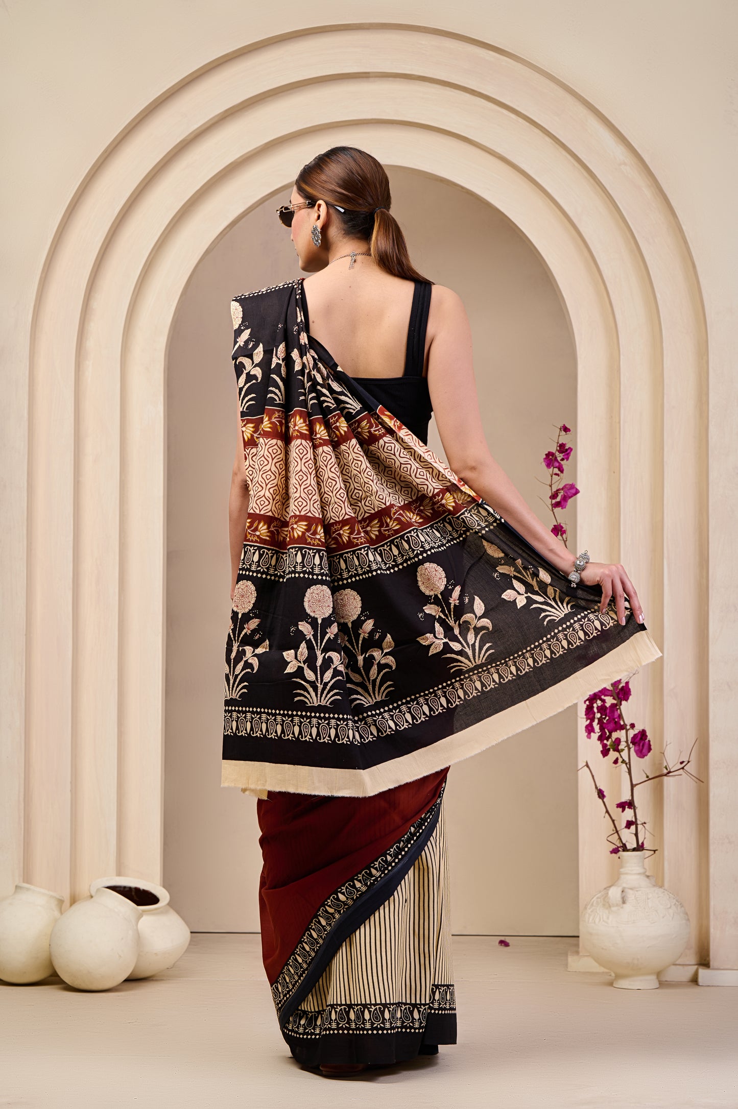 Printed Cotton MulMul Saree