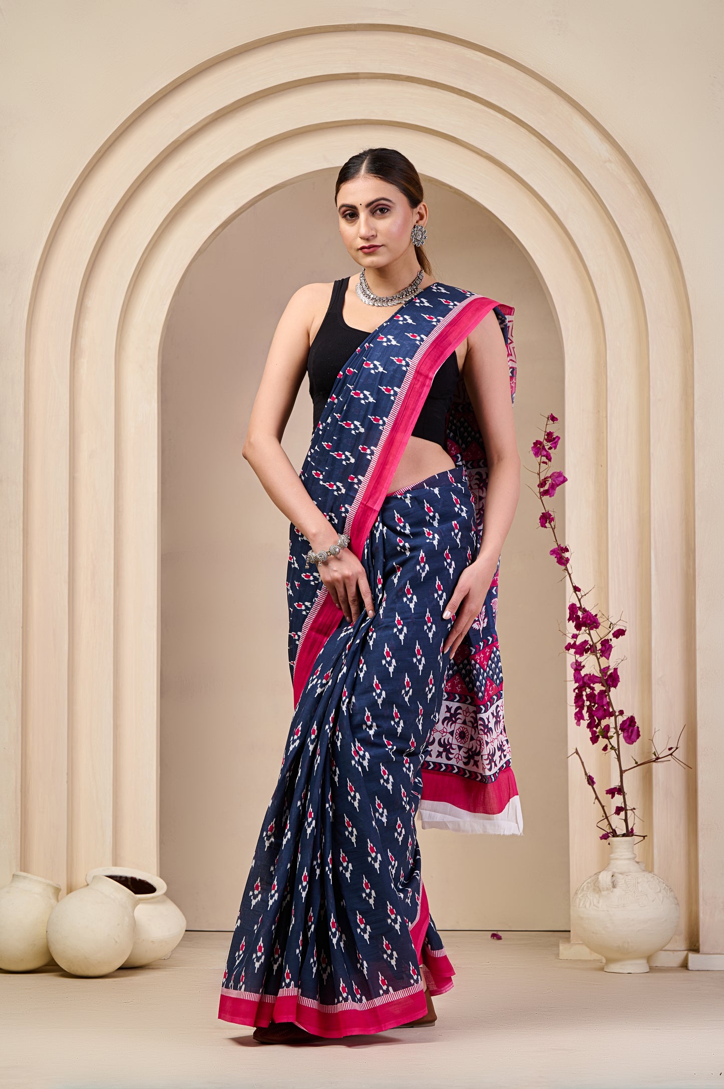 Printed Cotton MulMul Saree