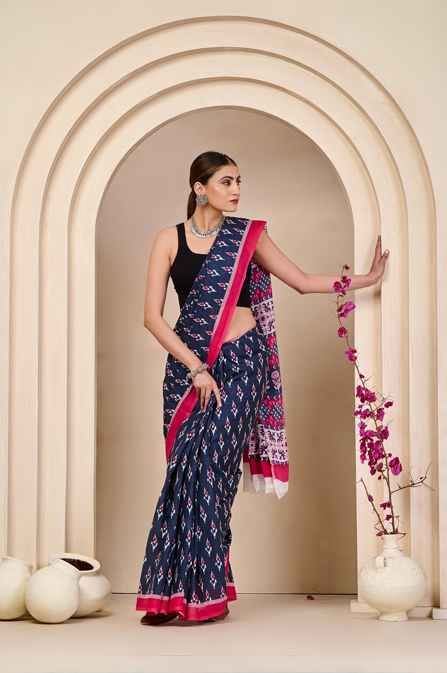 Printed Cotton MulMul Saree