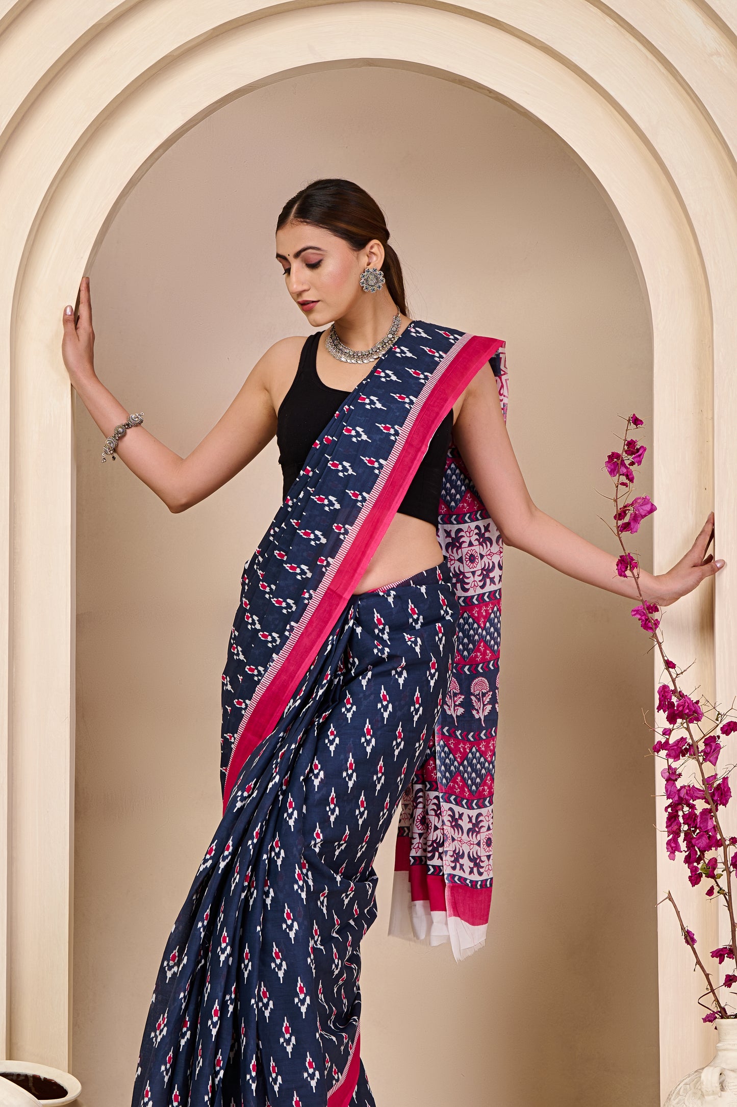 Printed Cotton MulMul Saree