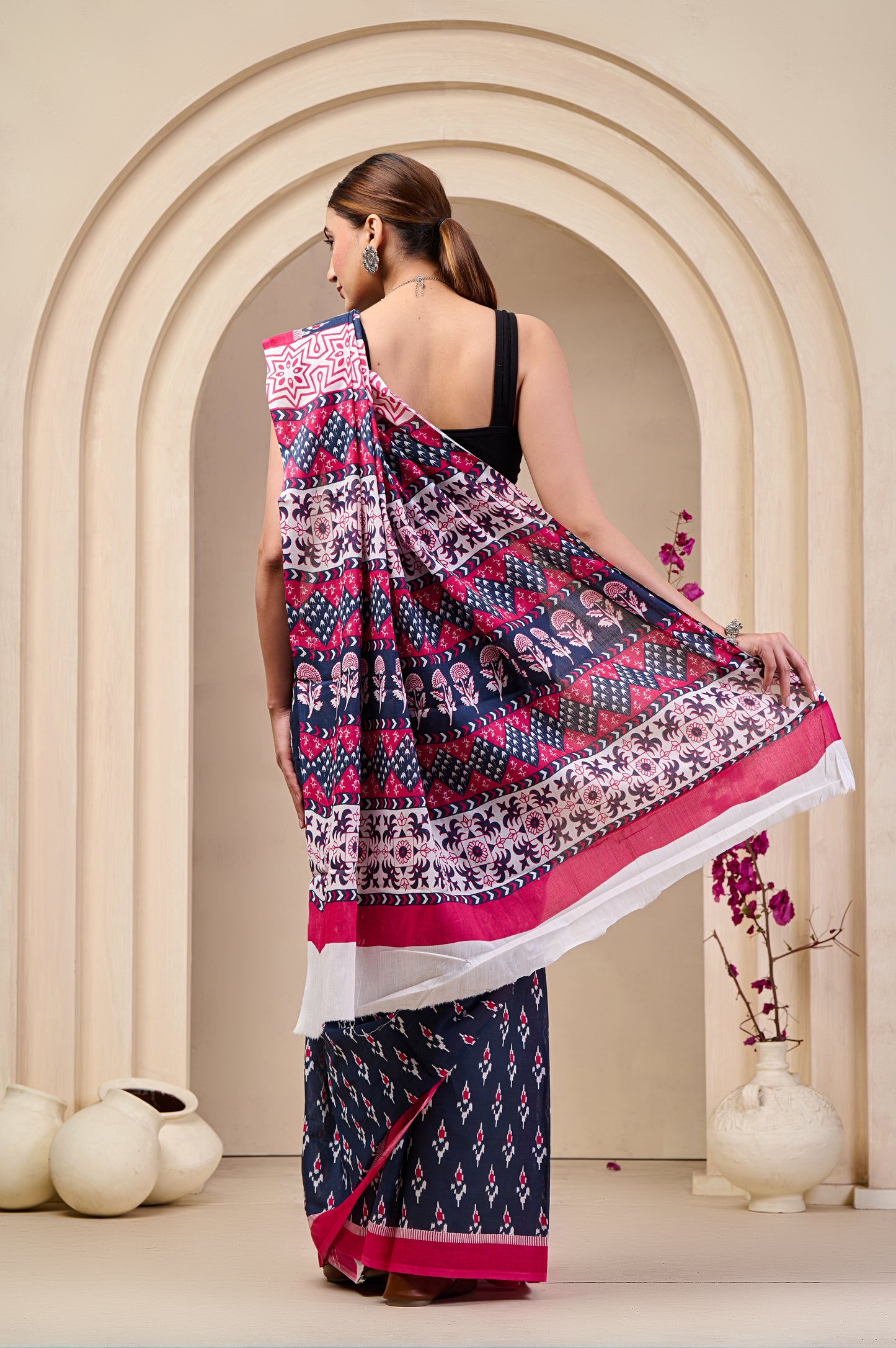 Printed Cotton MulMul Saree