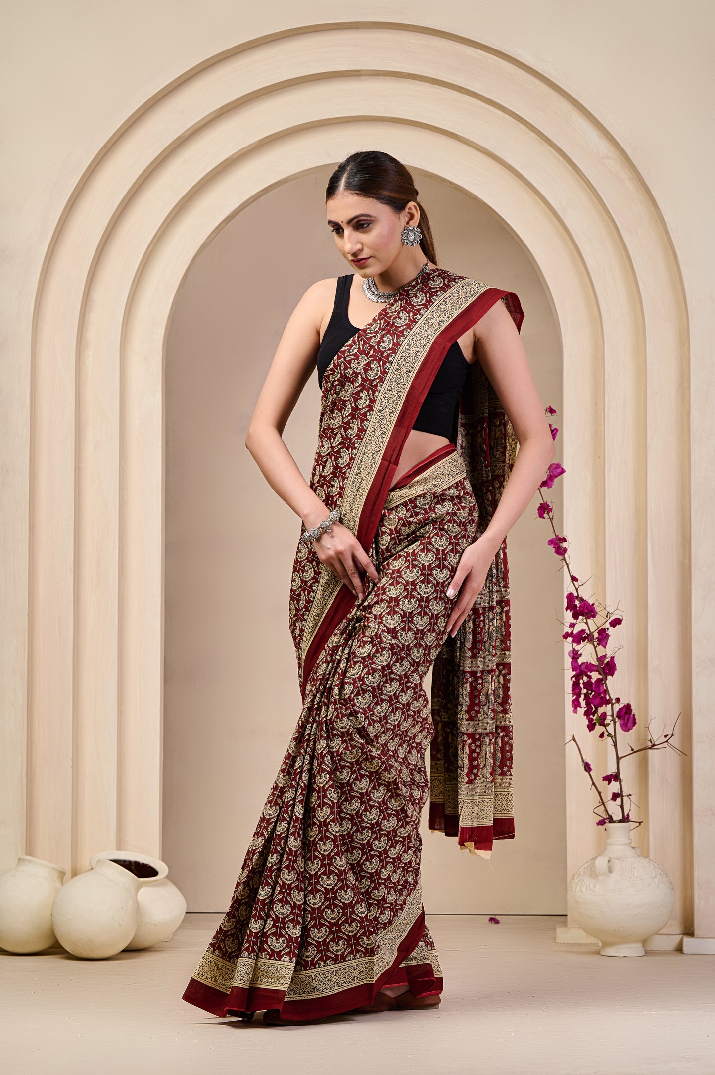 Printed Cotton MulMul Saree
