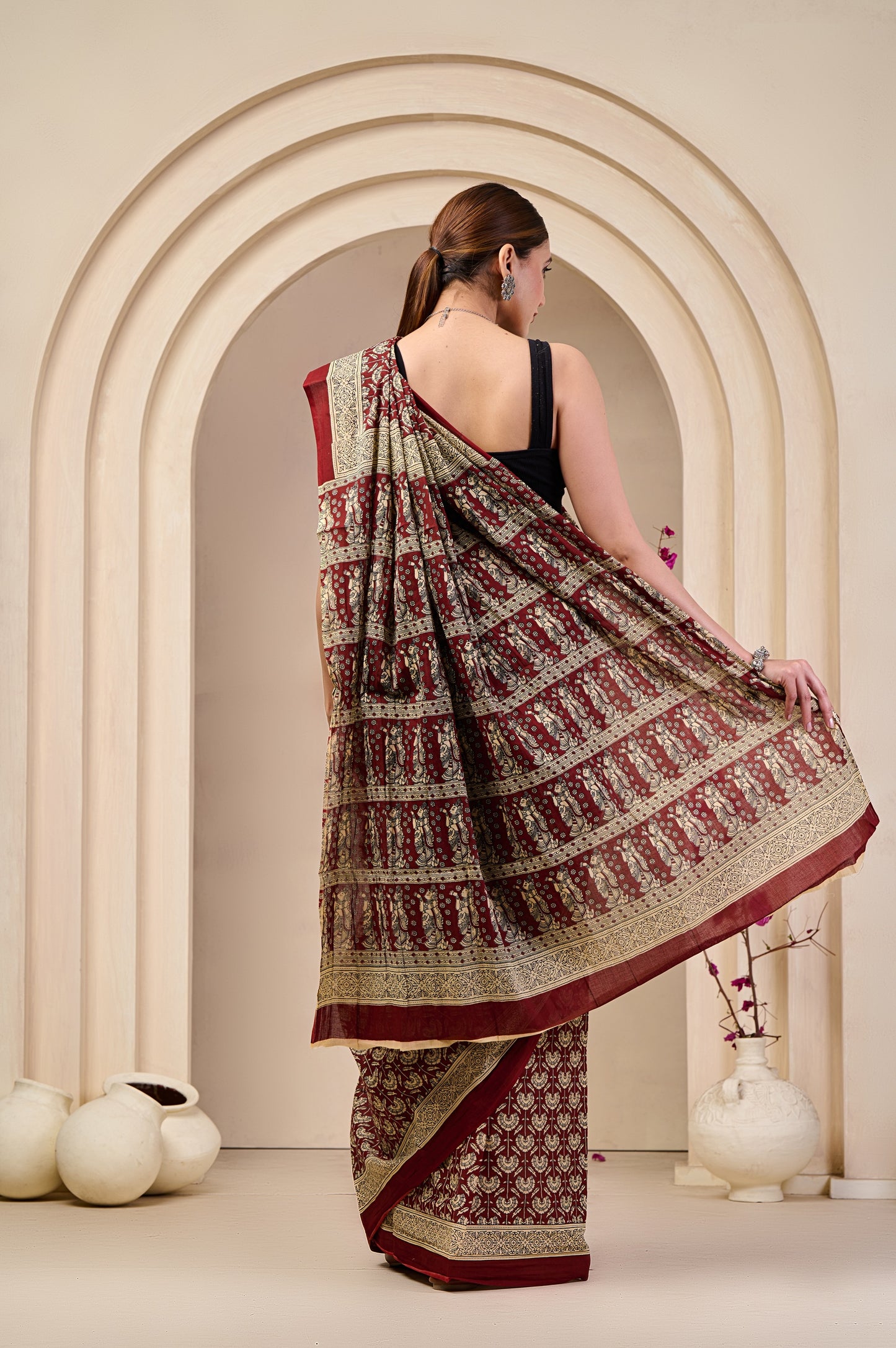 Printed Cotton MulMul Saree
