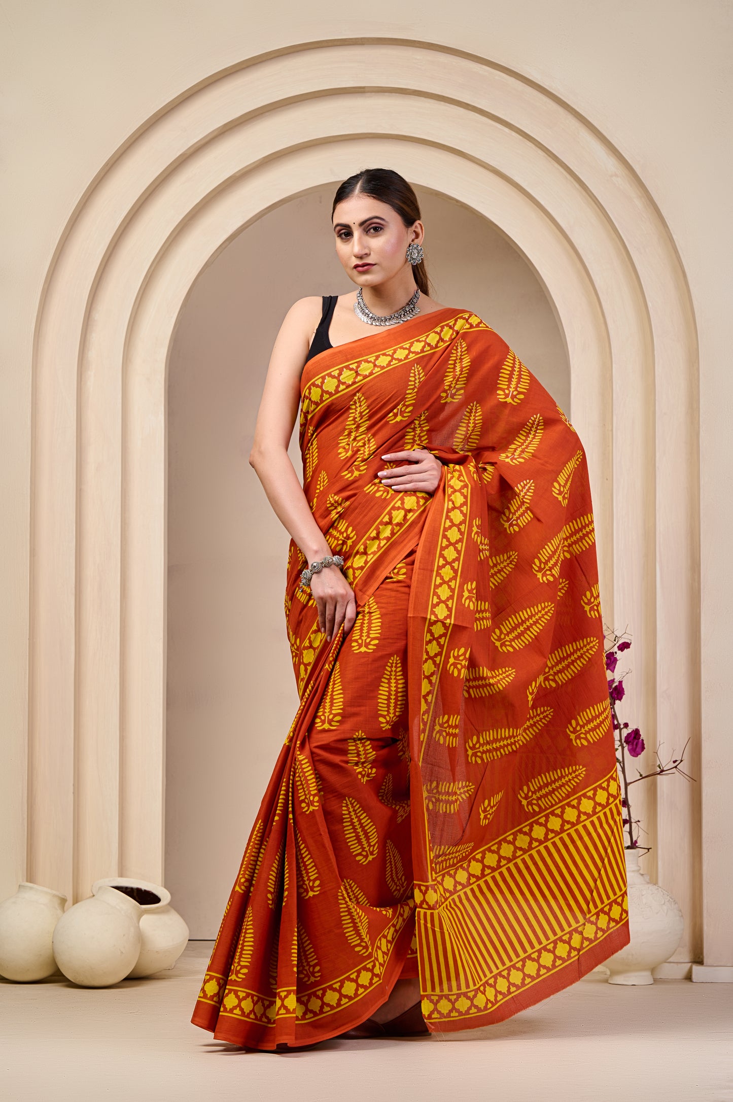 Printed Cotton MulMul Saree