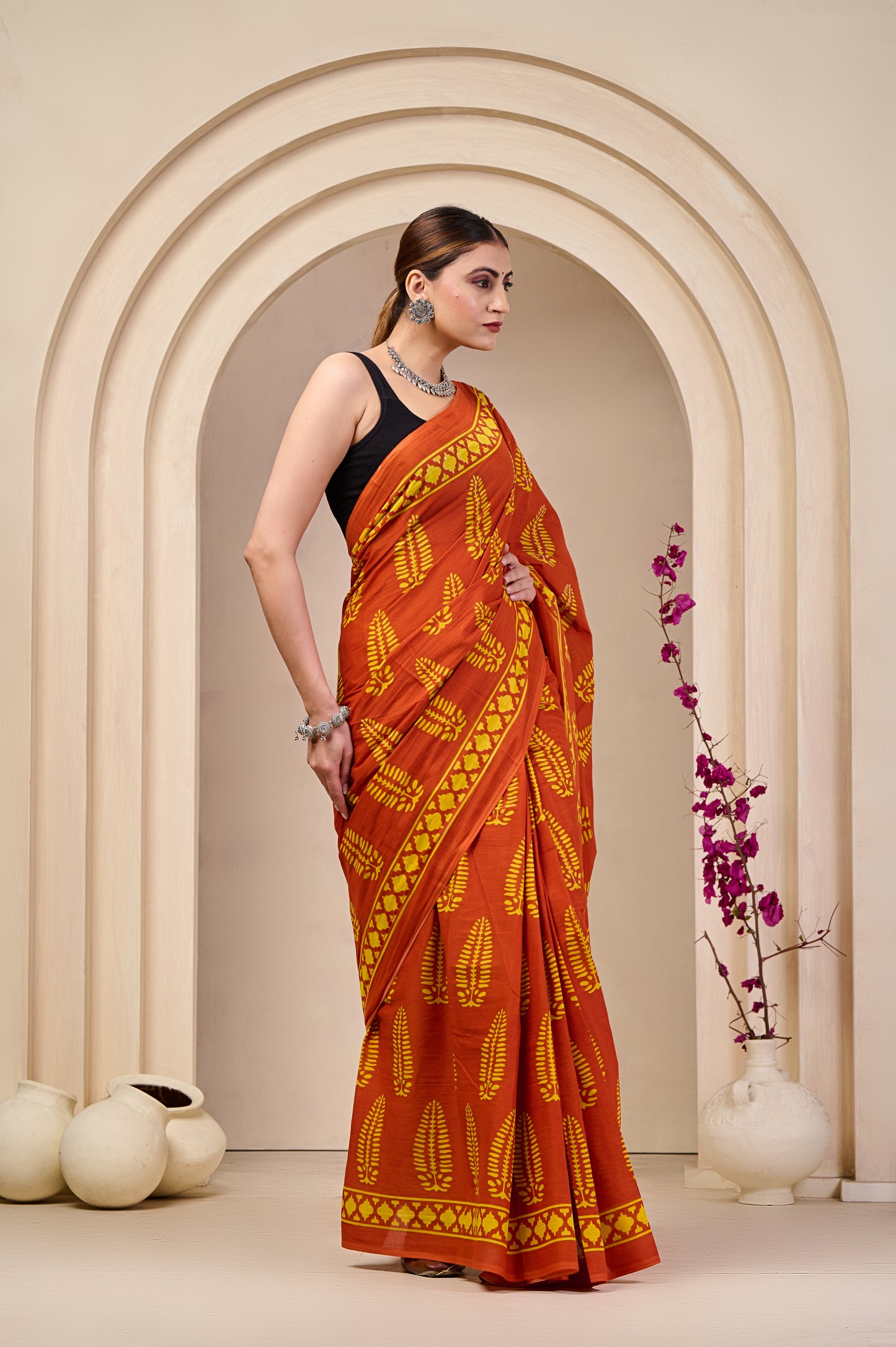 Printed Cotton MulMul Saree