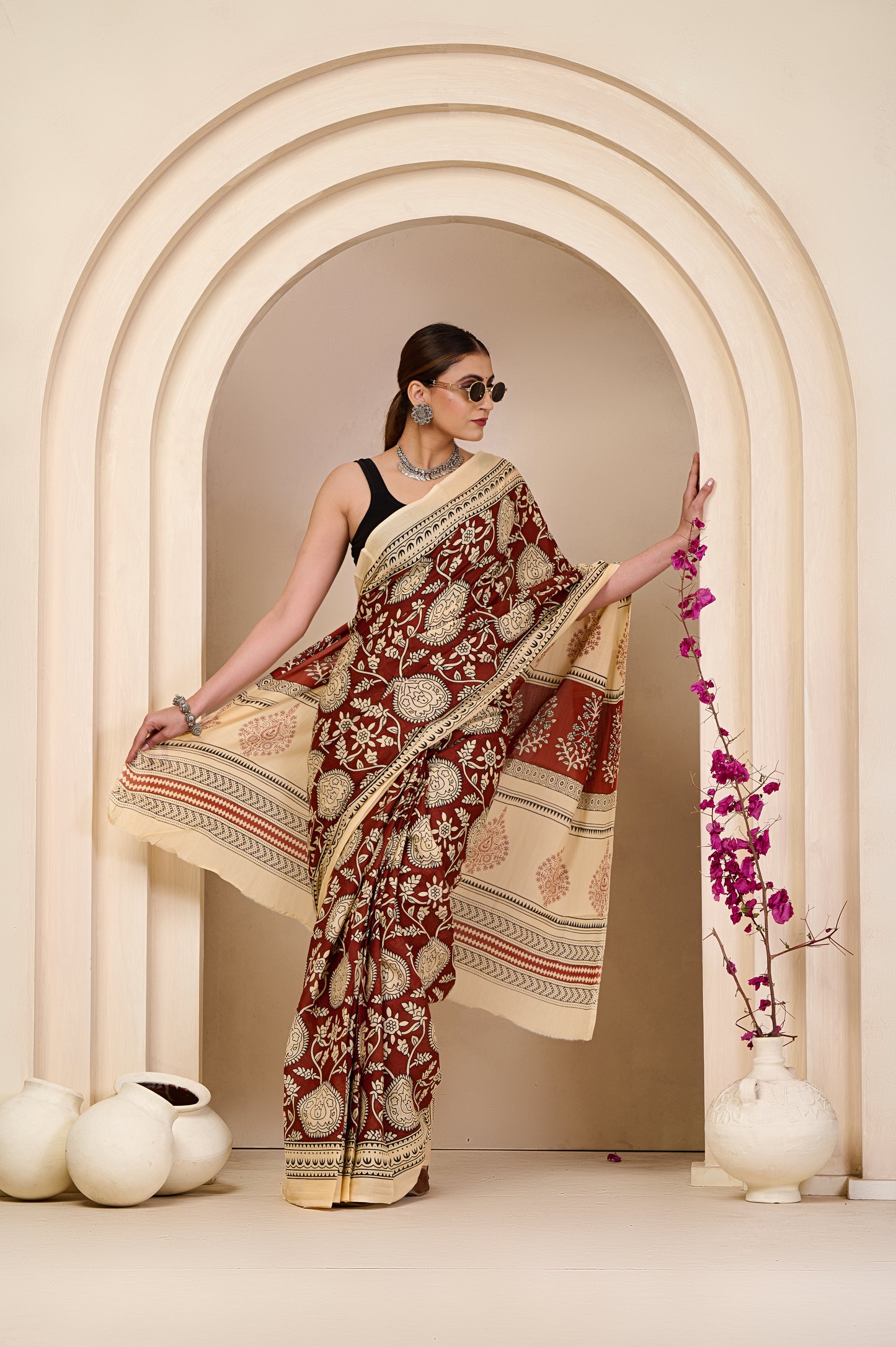 Printed Cotton MulMul Saree