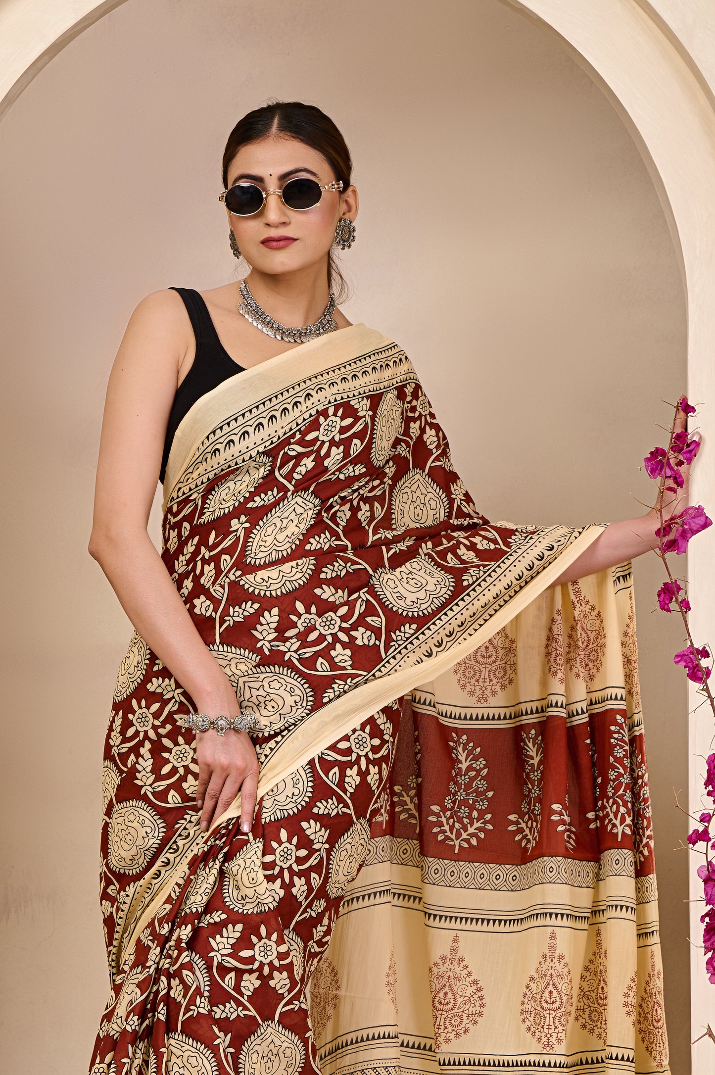 Printed Cotton MulMul Saree
