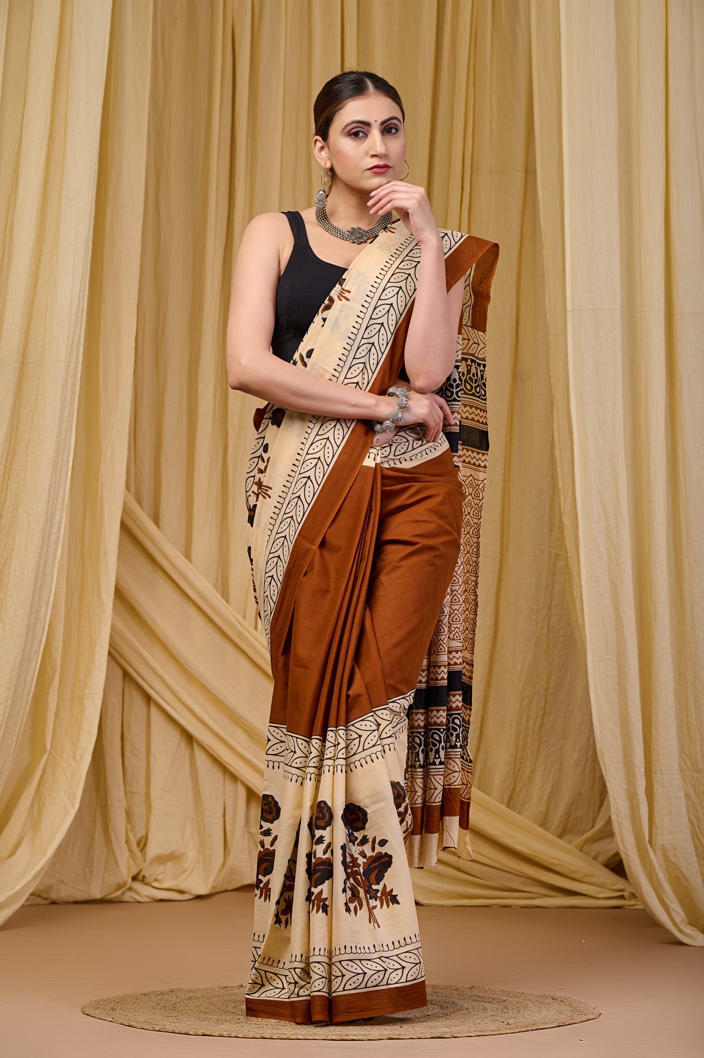 Printed Cotton MulMul Saree