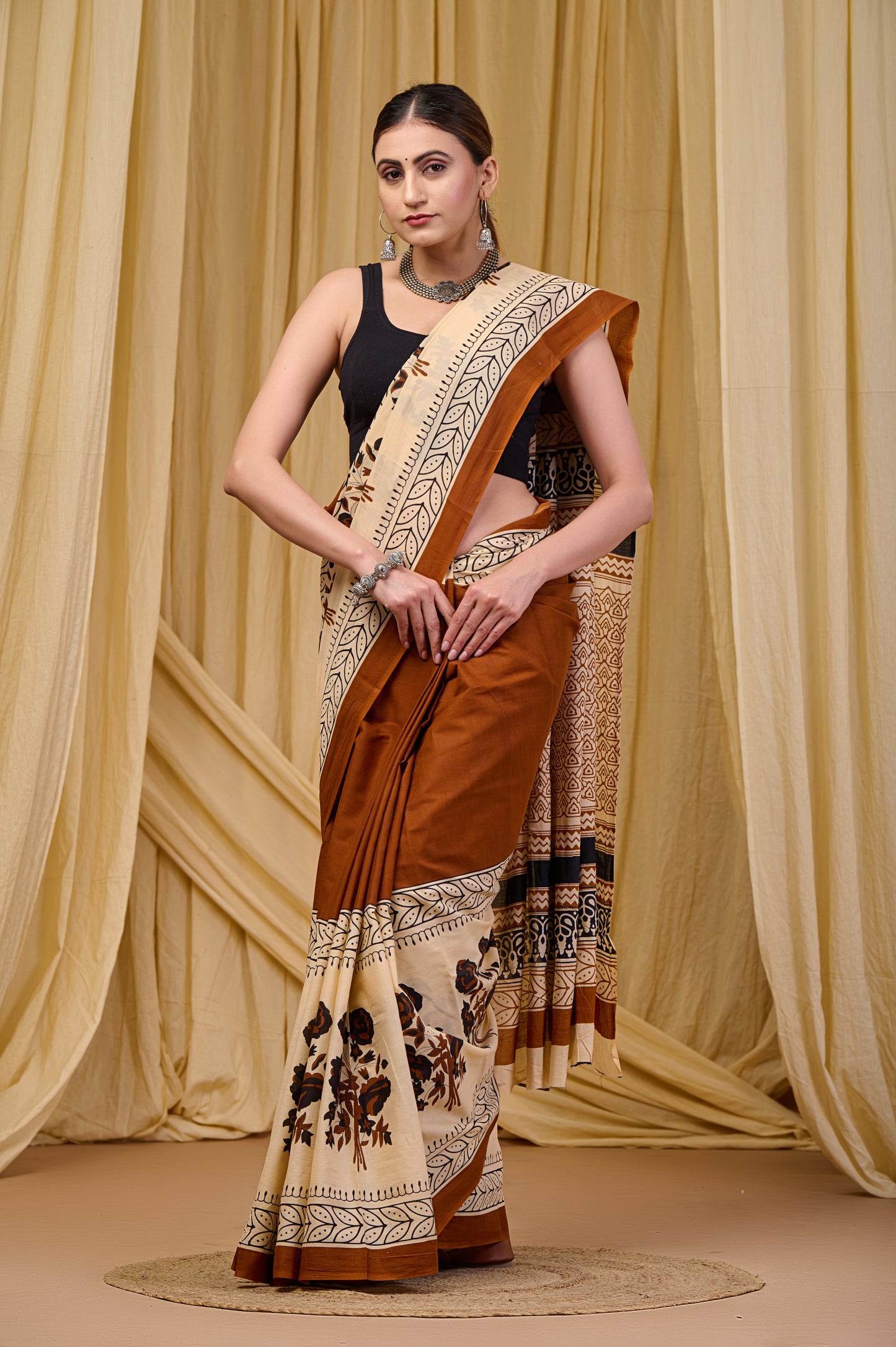 Printed Cotton MulMul Saree