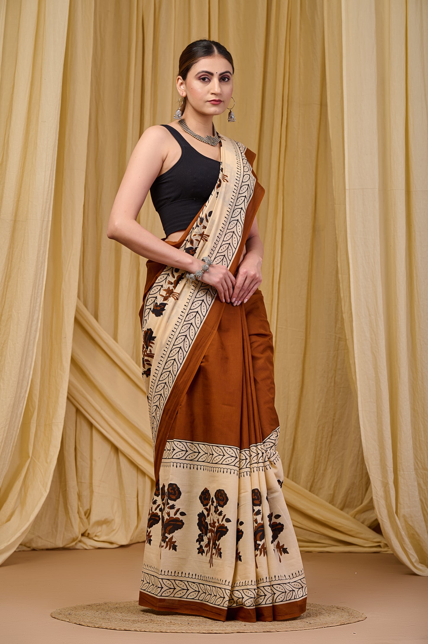 Printed Cotton MulMul Saree