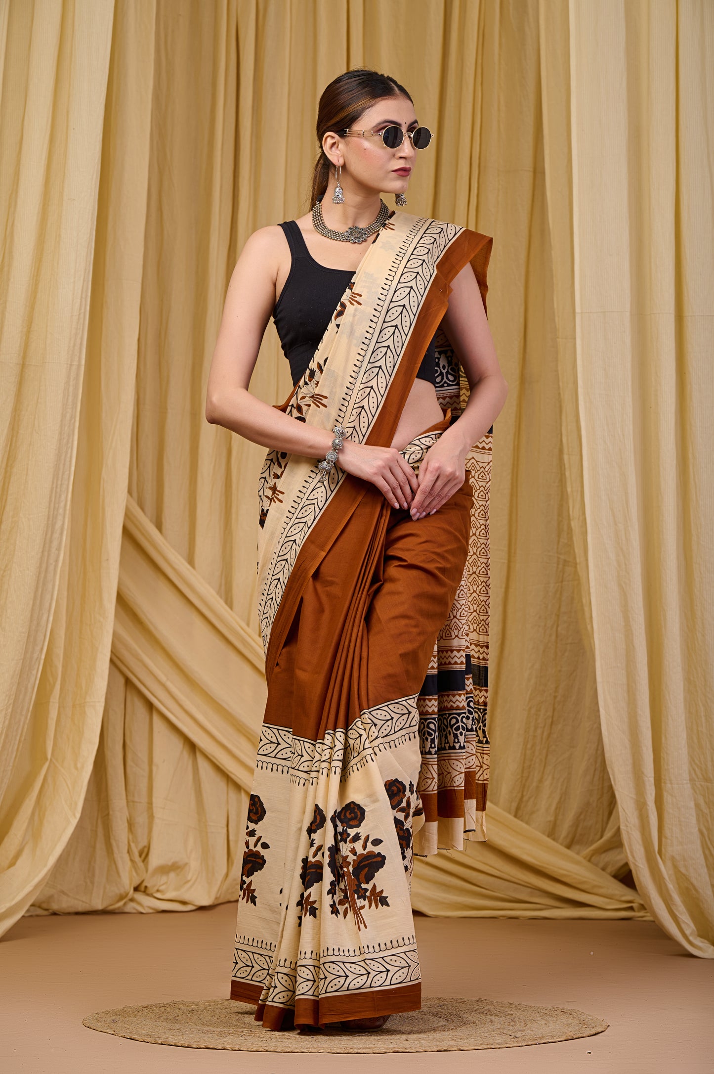 Printed Cotton MulMul Saree