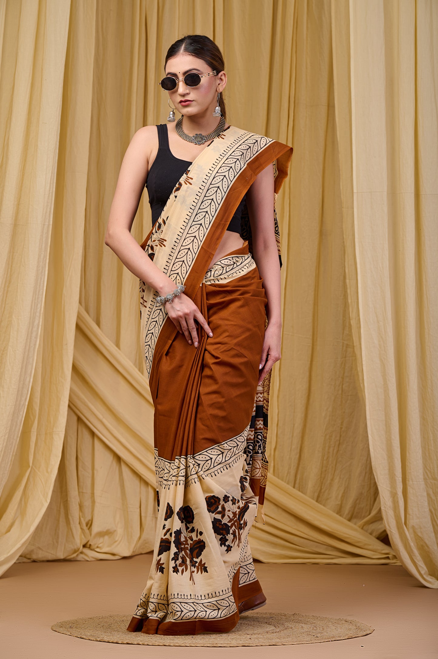 Printed Cotton MulMul Saree