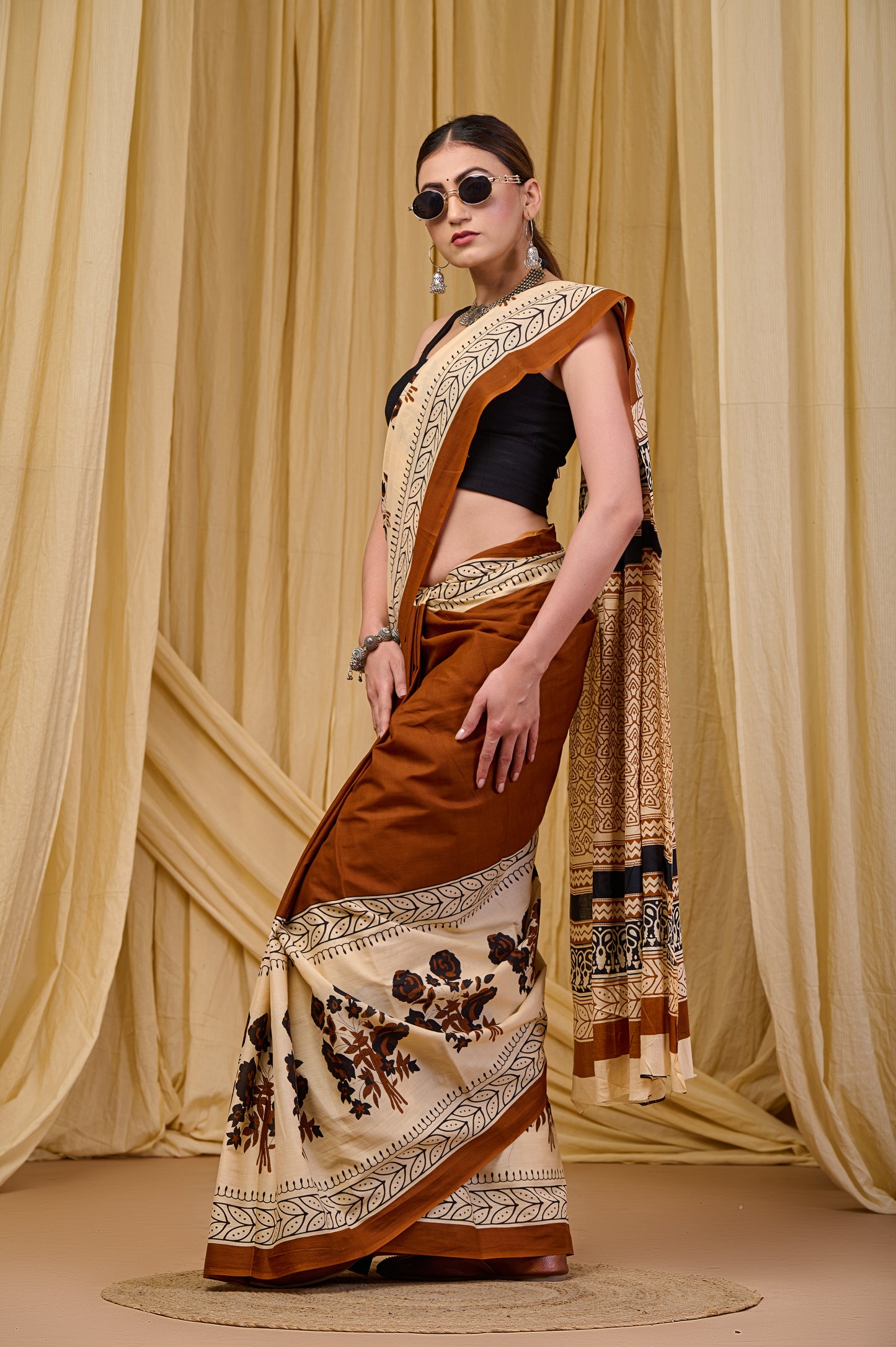 Printed Cotton MulMul Saree