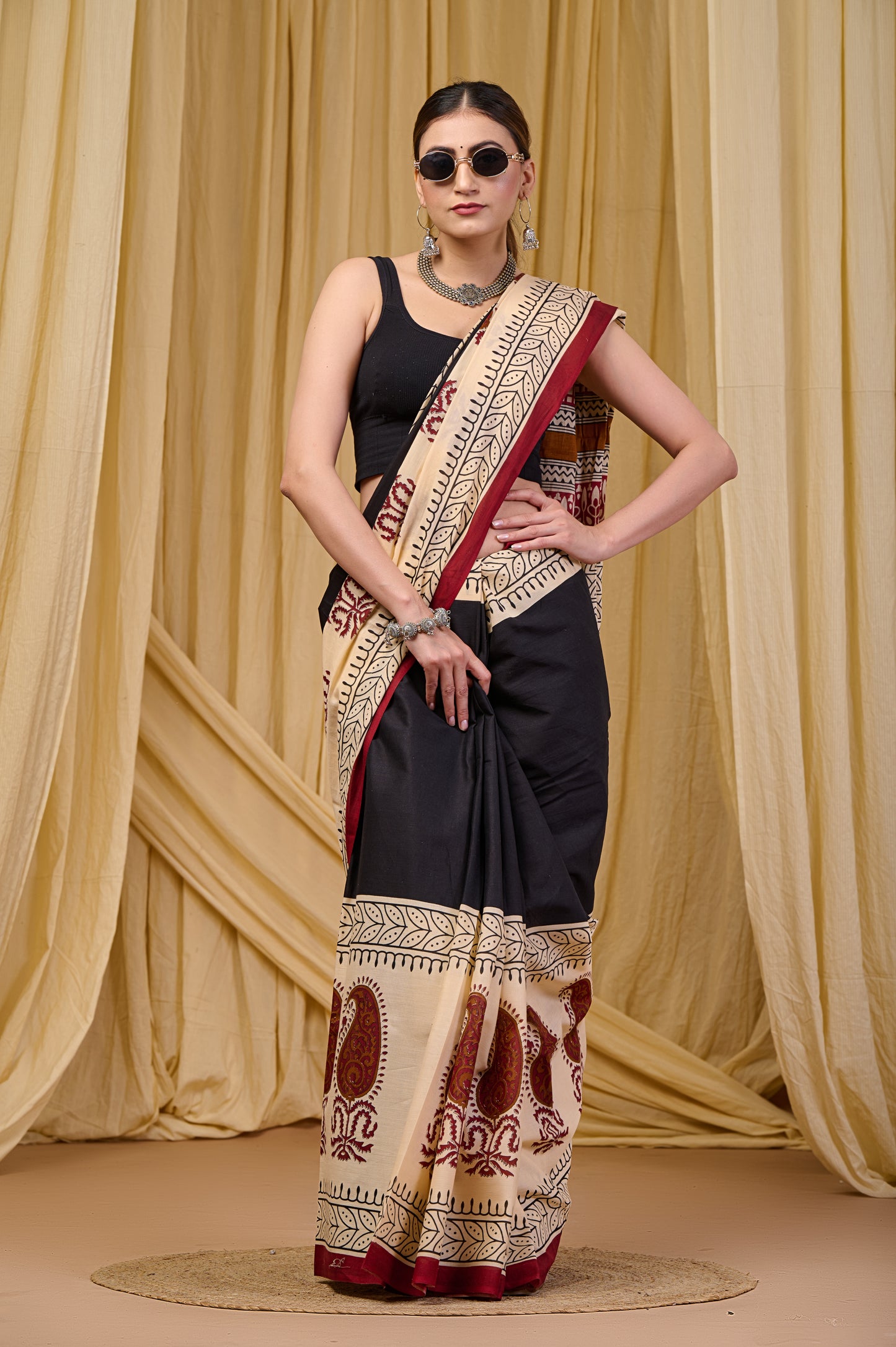 Printed Cotton MulMul Saree