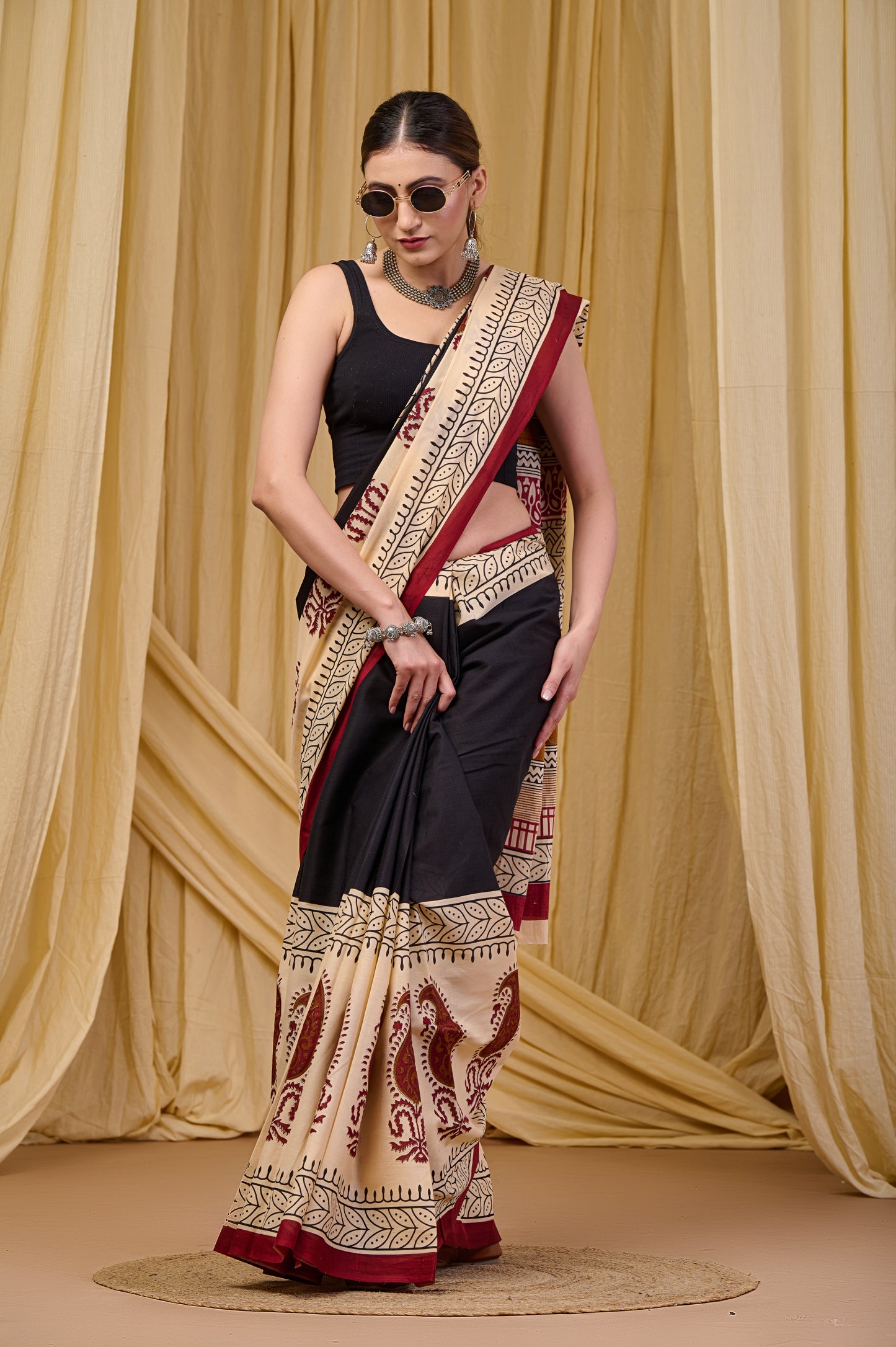 Printed Cotton MulMul Saree